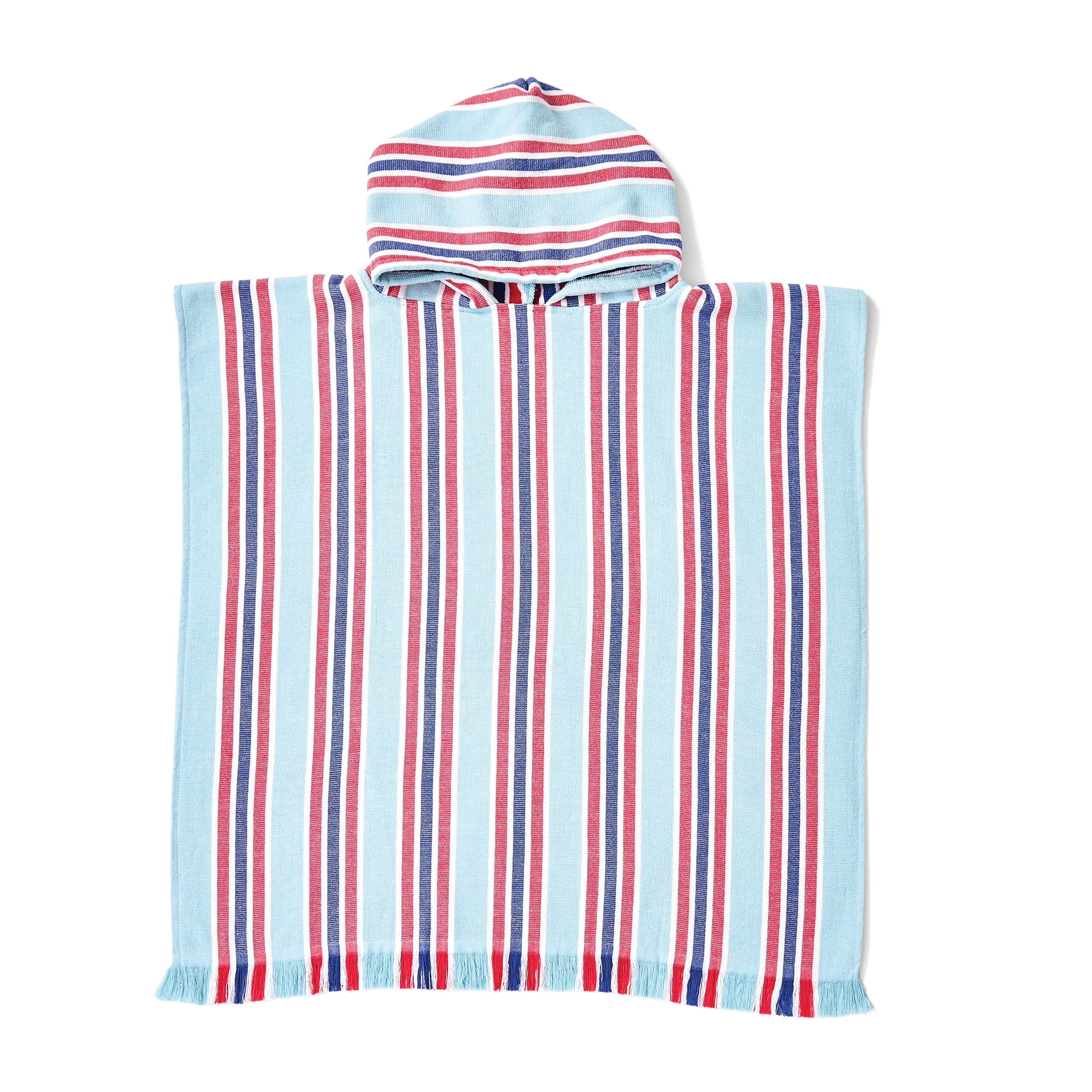 8 Kids Hooded Turkish Beach Towel - Red and Blue, 8 of 9