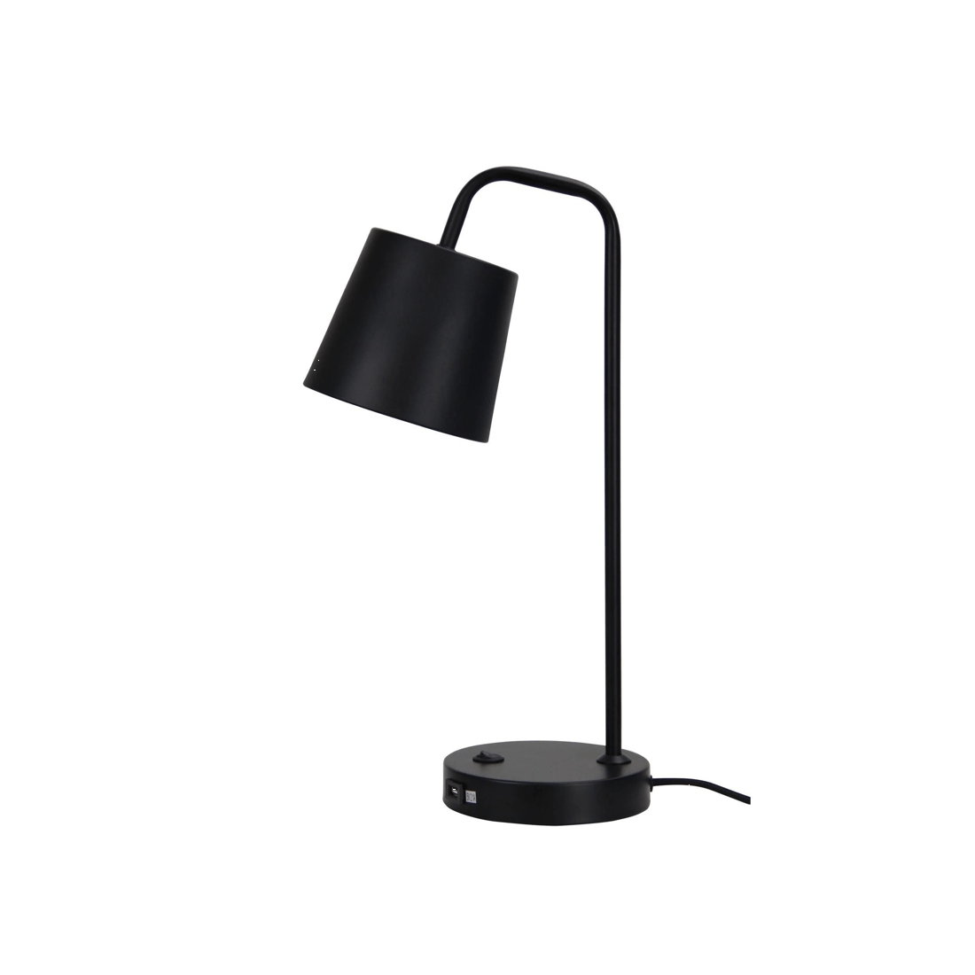 1 HENK Black Metal Desk Lamp with Built-in USB Charging Socket, E14 (Bulb Not Included)
 - black, 1 of 2