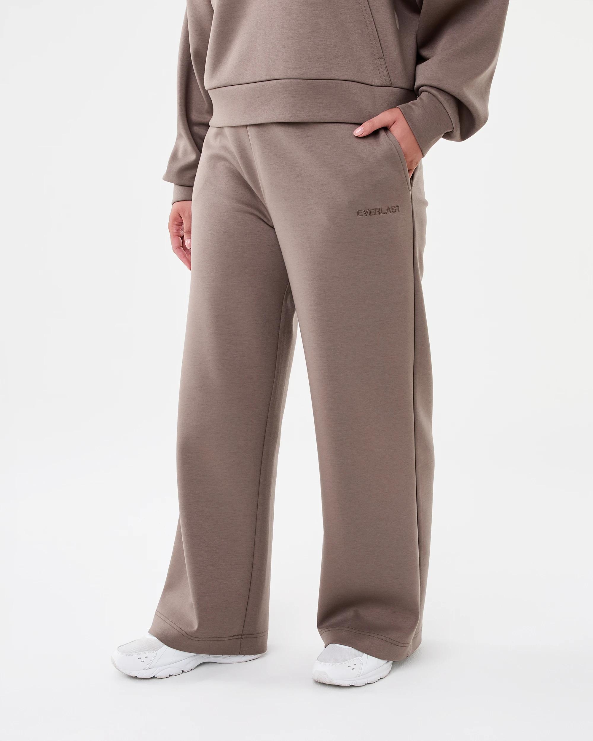 1 Everlast Womens Evercomfort Wide Leg Trackpants Mushroom, 1 of 7