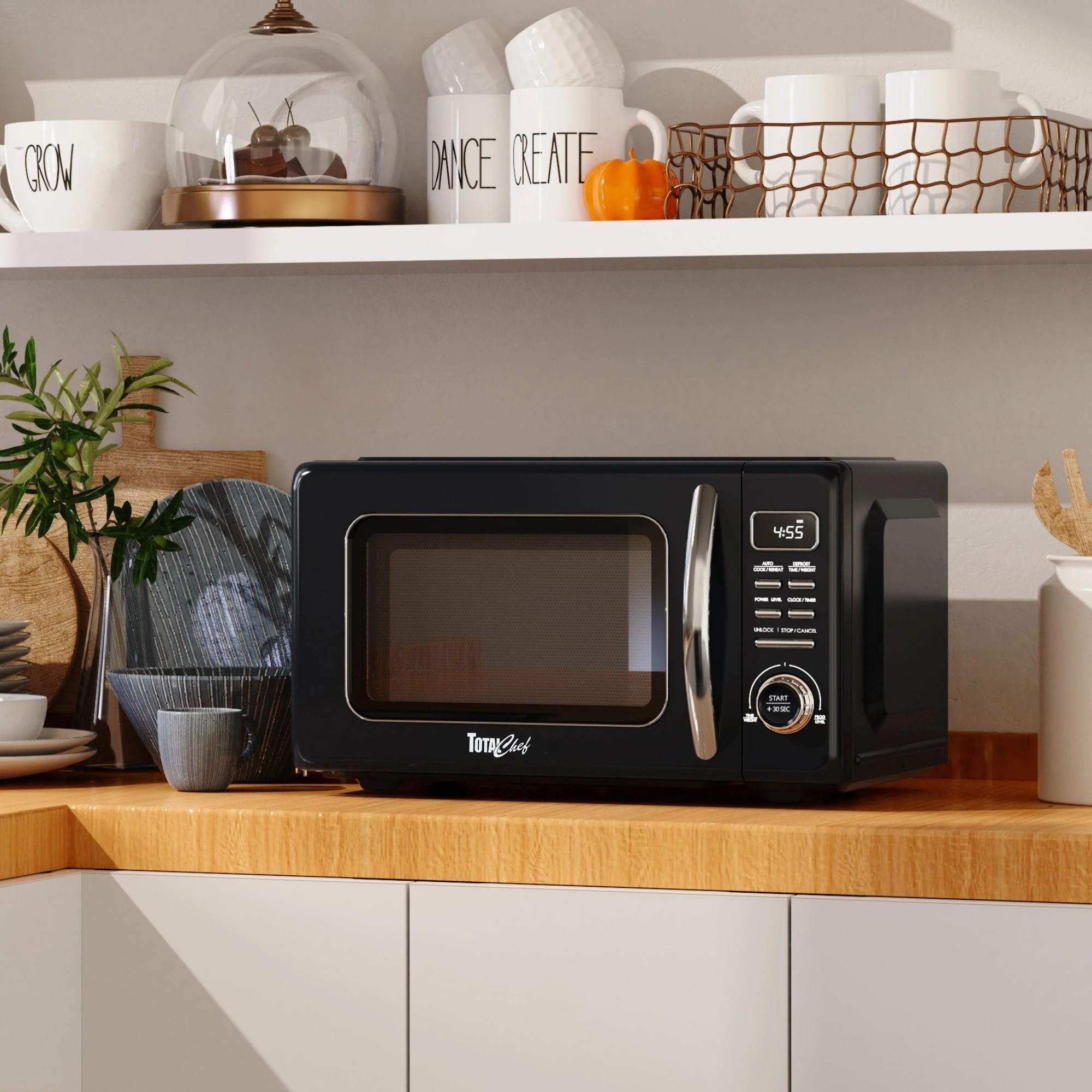 2 Total Chef Retro Microwave Oven 25L - Black, 2 of 9