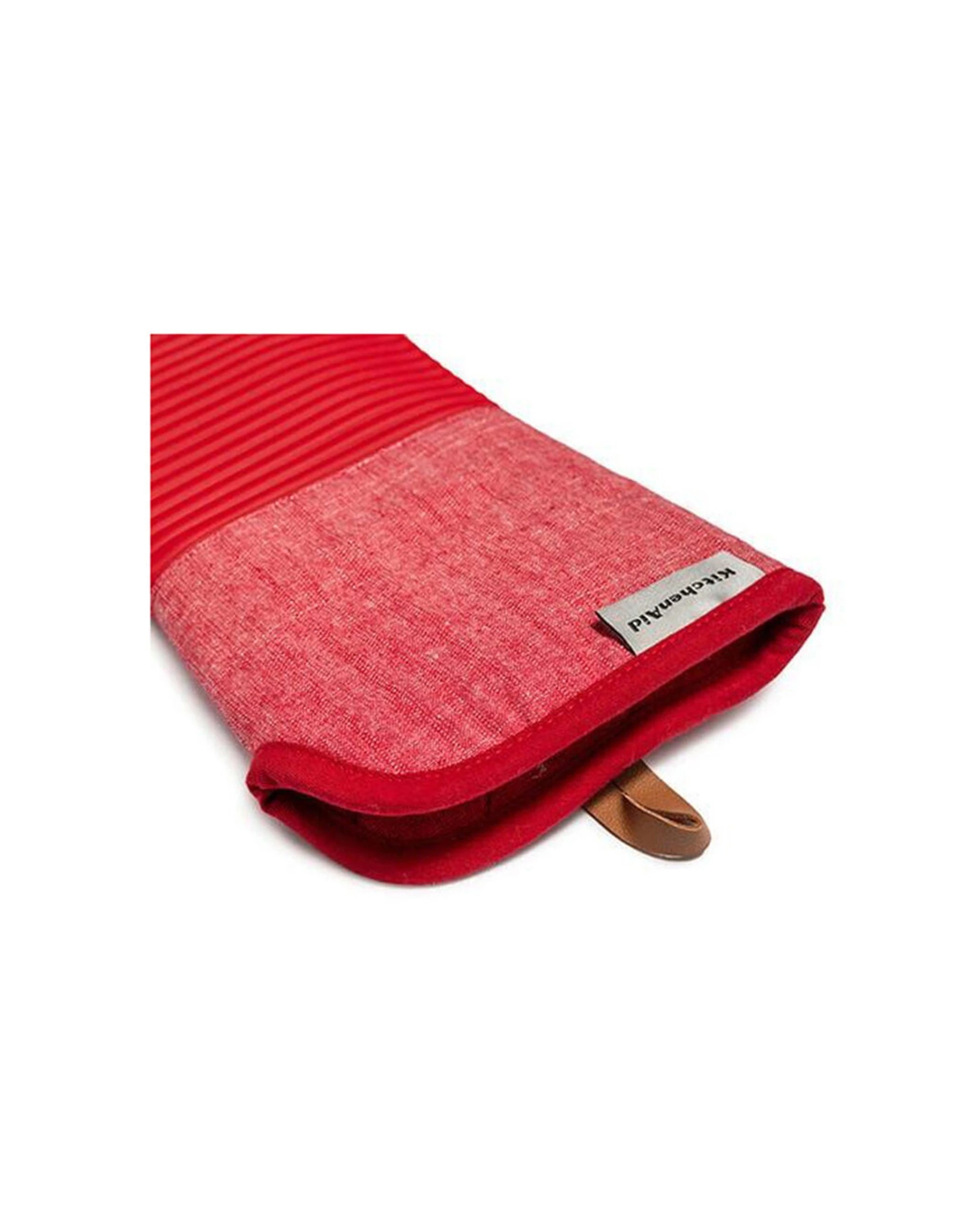 3 KitchenAid 2PK Ribbed Soft Silicone Oven Glove Heat Resistant Up To 260c - Red, 3 of 6