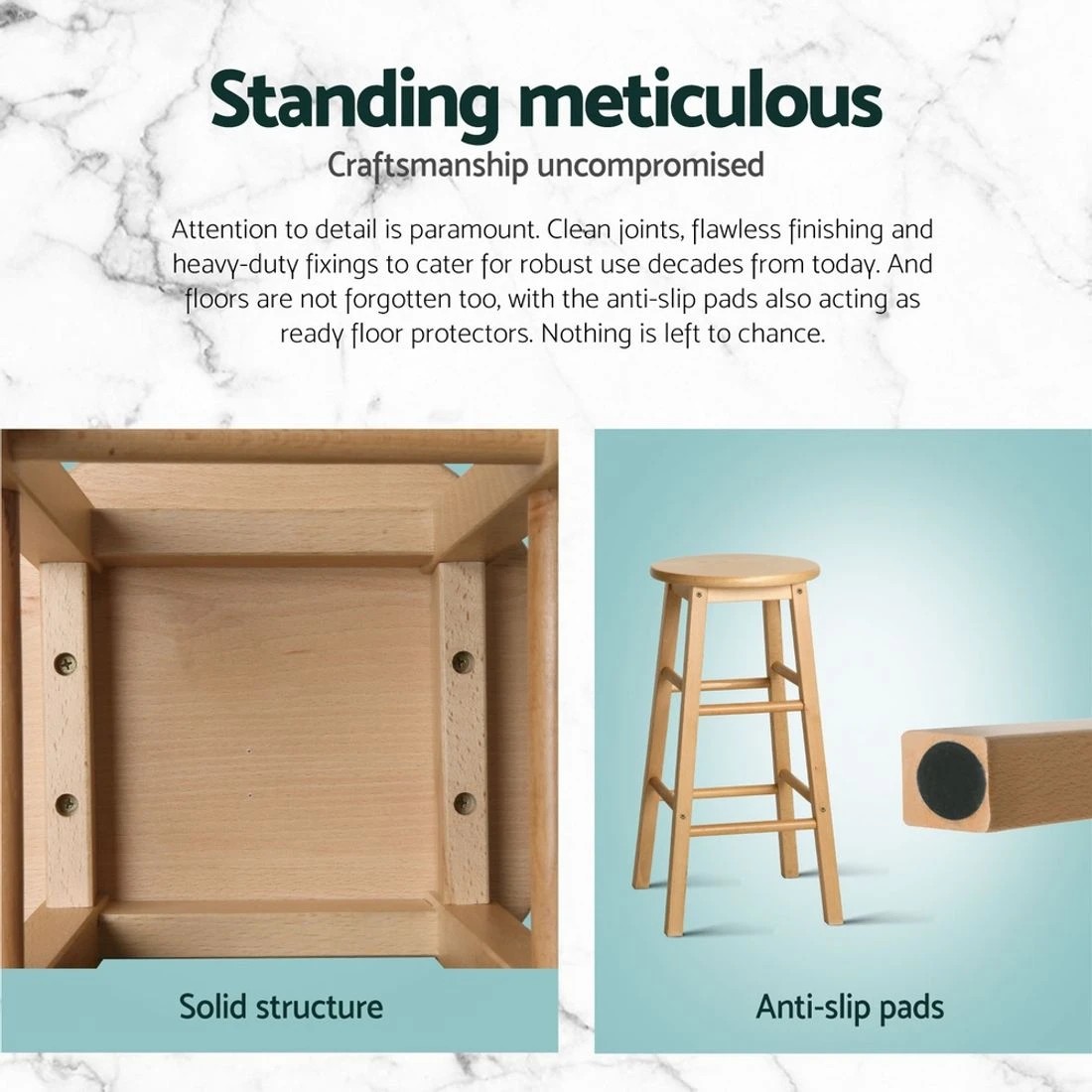 5 Artiss 4x Bar Stools Round Chairs - Brown, 5 of 5