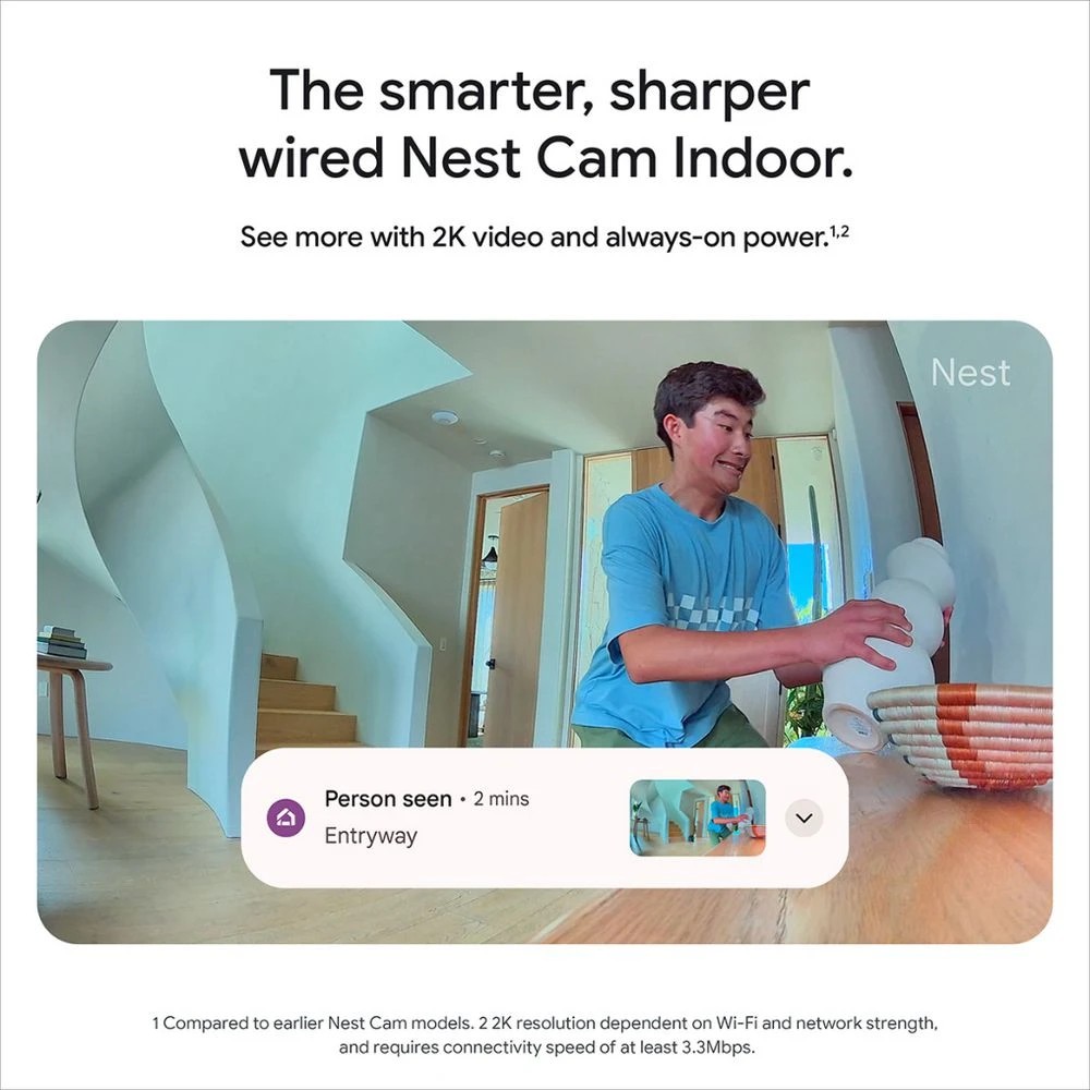 8 Google Nest Cam 2K 3rd Gen Indoor Wired, 8 of 8