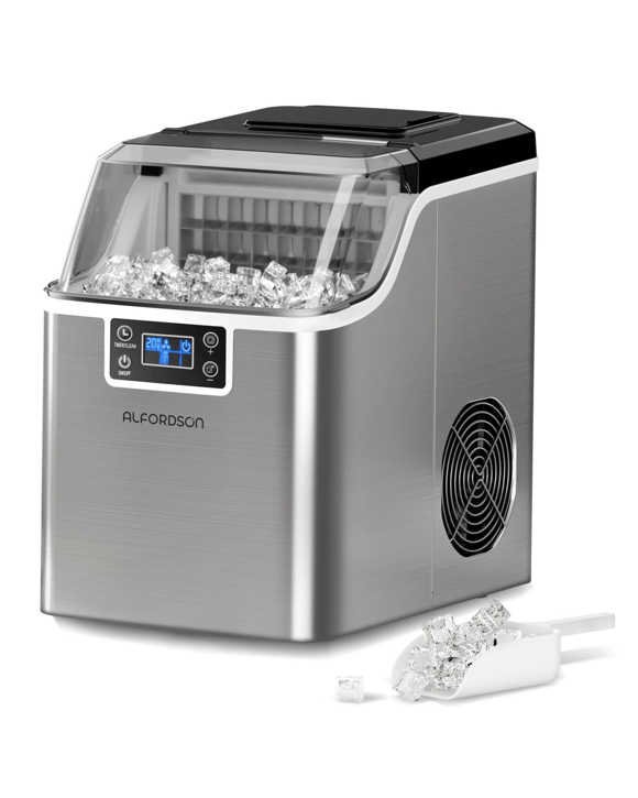 Alfordson Commercial Ice Maker Machine 3.7L Countertop w/ Timer - Silver