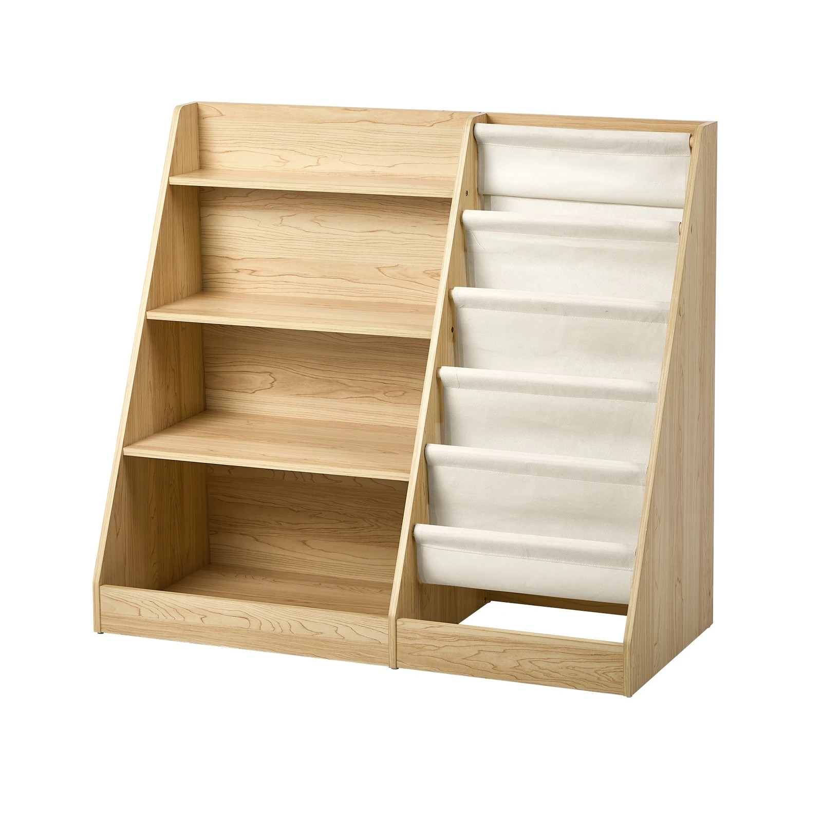 1 Oikiture Kids Bookshelf Bookcase Multi Tiers Display Shelf Rack DIY Organiser - Natural, 1 of 8