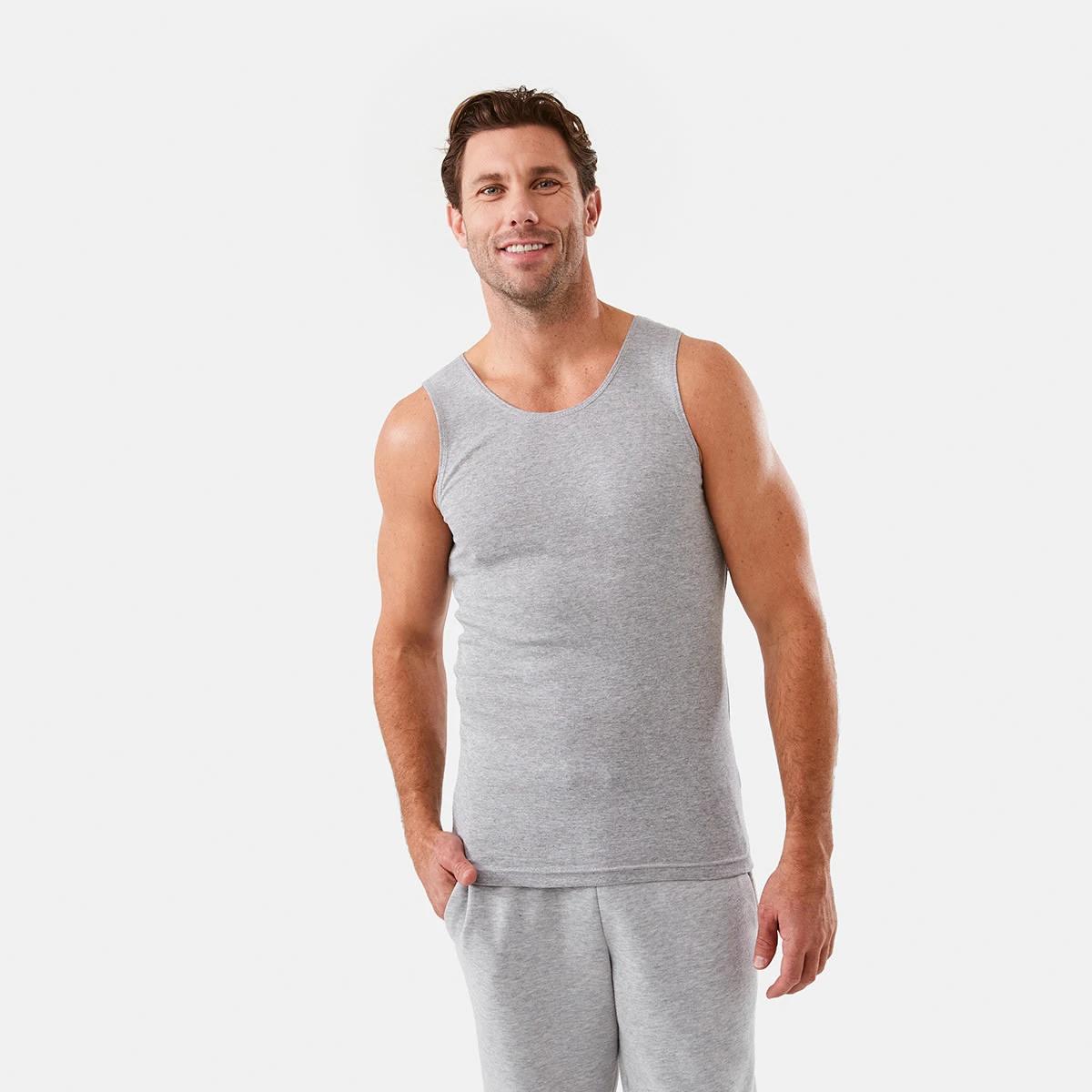 1 3 Pack Singlets GREY MARLE, 1 of 7