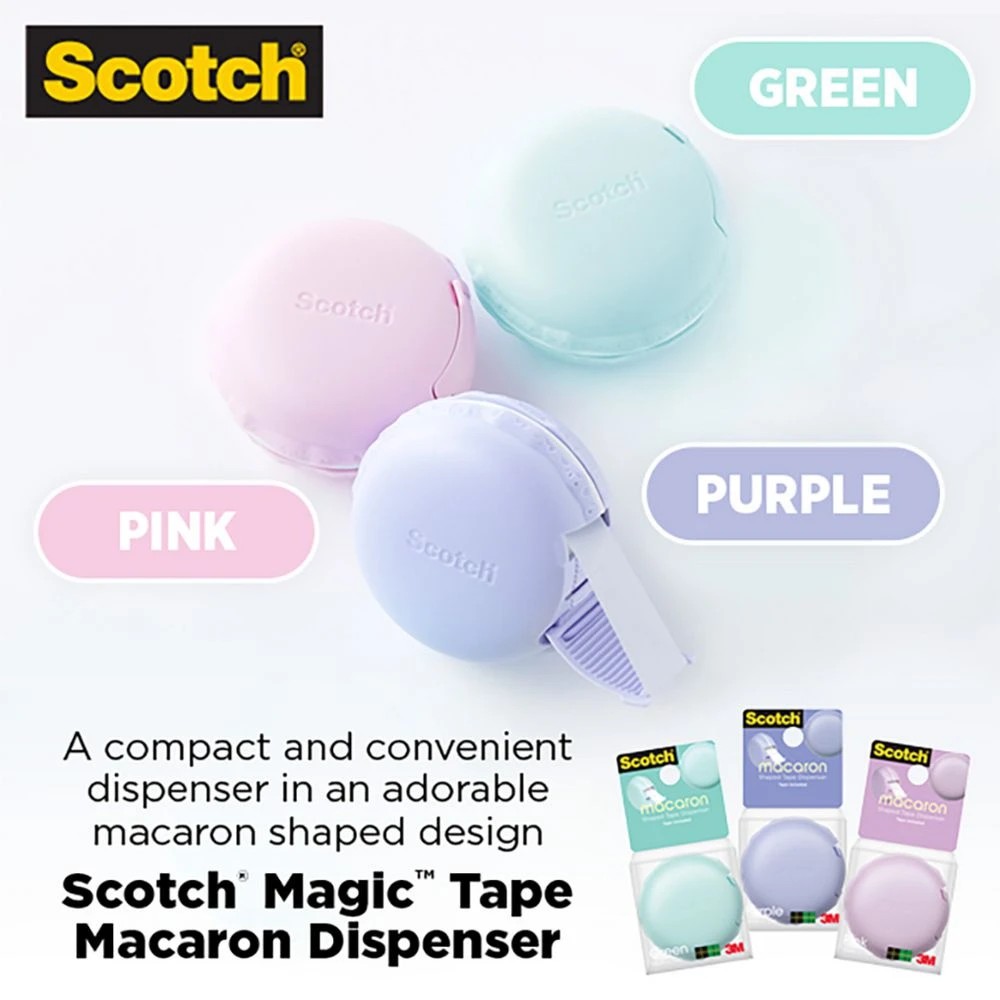 2 Scotch Magic 810 Tape Macaron Dispenser Pink 18mm x 10m, 2 of 6