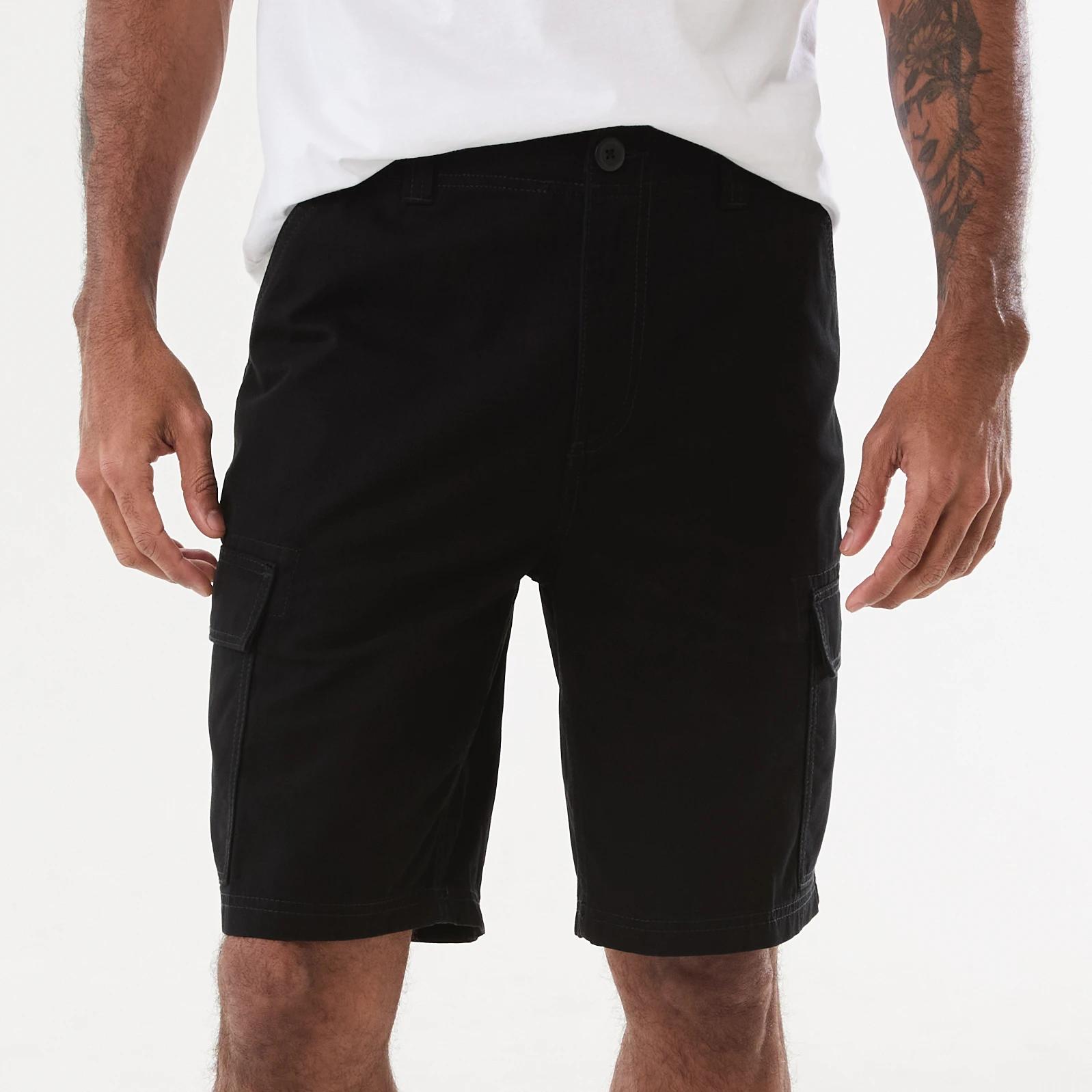 1 Fitted Waist Cargo Shorts BLACK, 1 of 6
