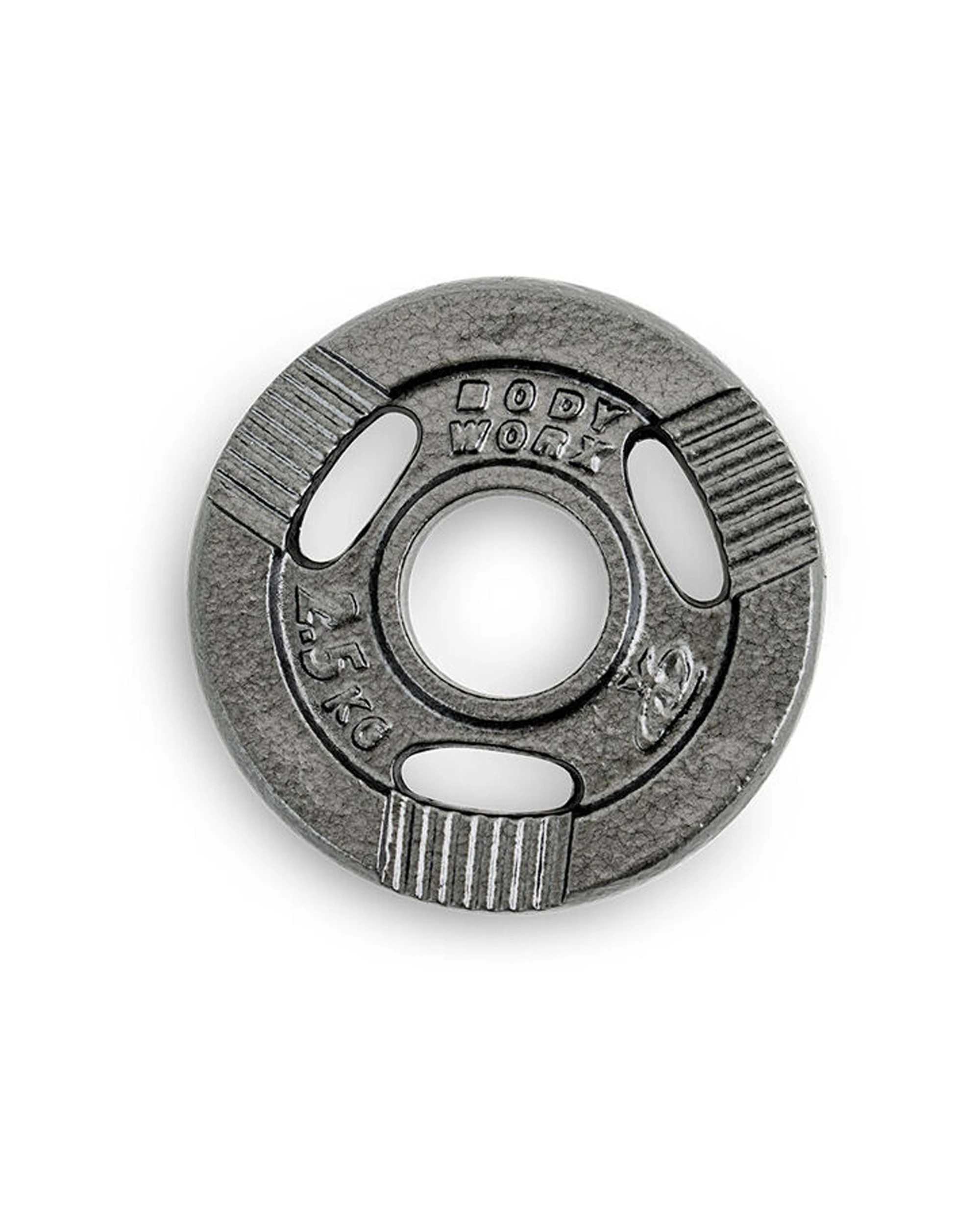 2 Bodyworx Ezy Grip Standard Disc Weight Plate 2 Pack 2.5kg Cast Iron 30mm - Black, 2 of 2