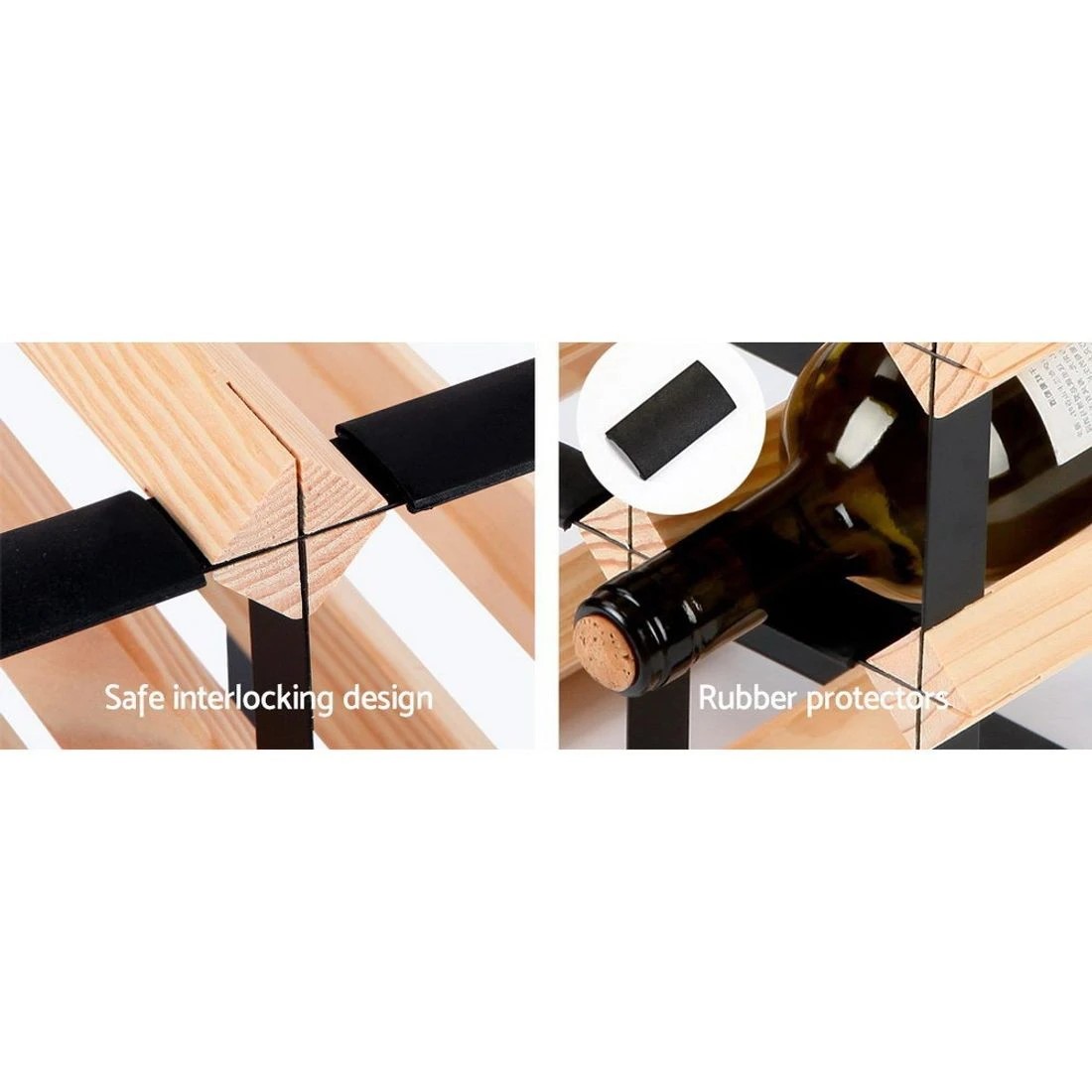 4 Artiss Wine Rack 12 Bottle - Natural, 4 of 7