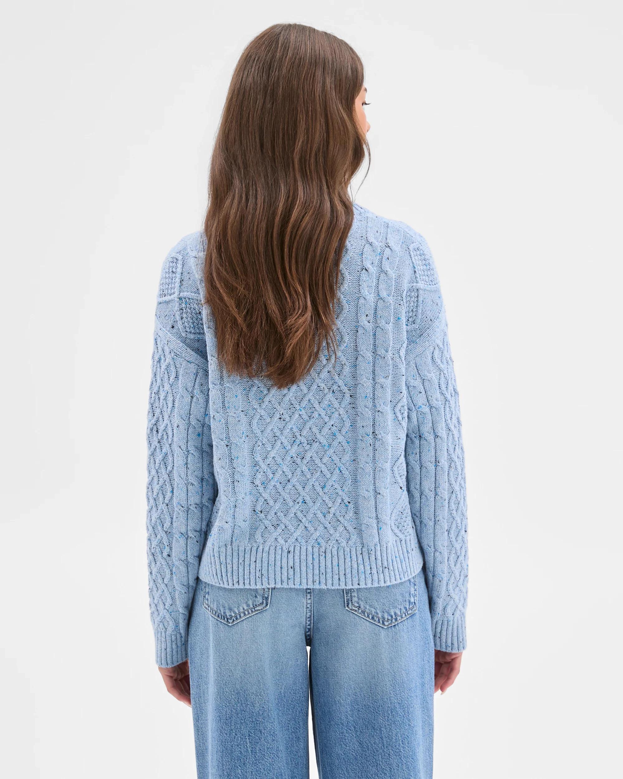 7 Target Petites Petites Australian Cotton Blend Nepped Cable Knit Sweater CORN FLOUR, 7 of 7