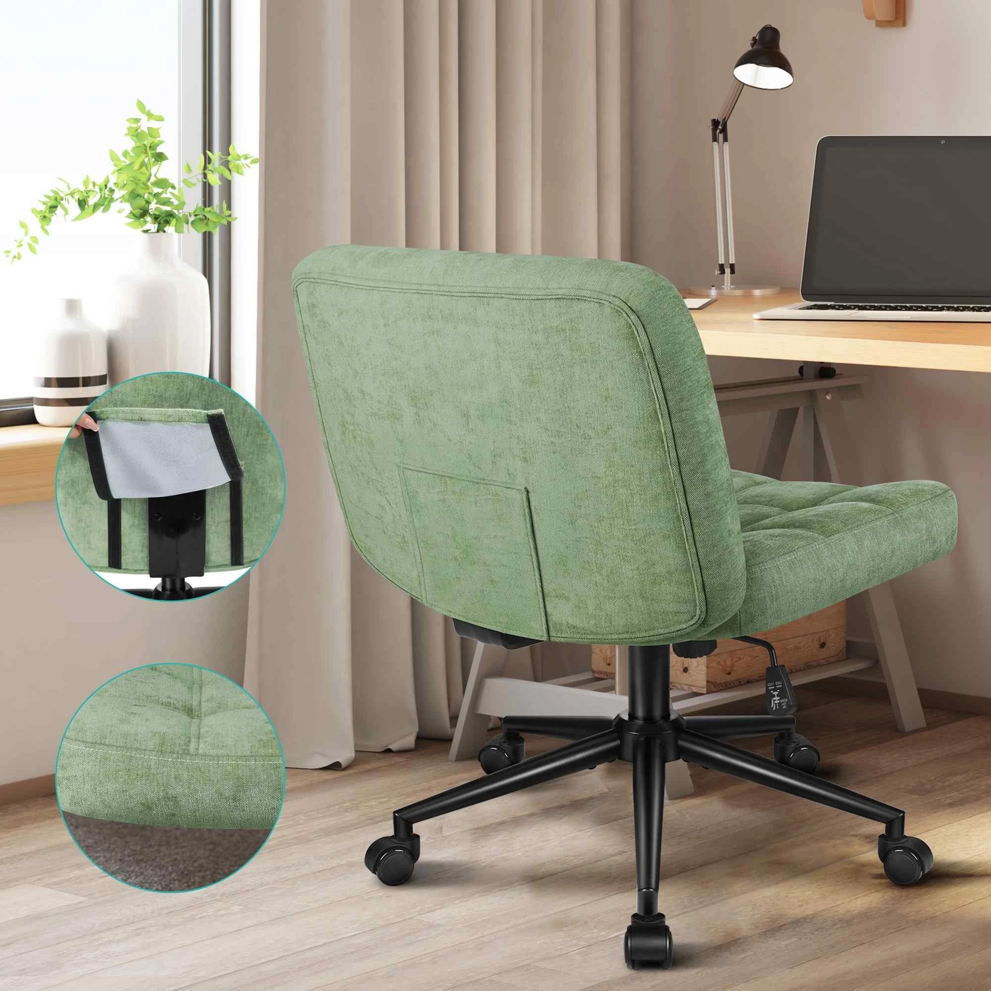 7 Alfordson Office Desk Chair Computer Armless Wide Seat Mid Back - Green, 7 of 10