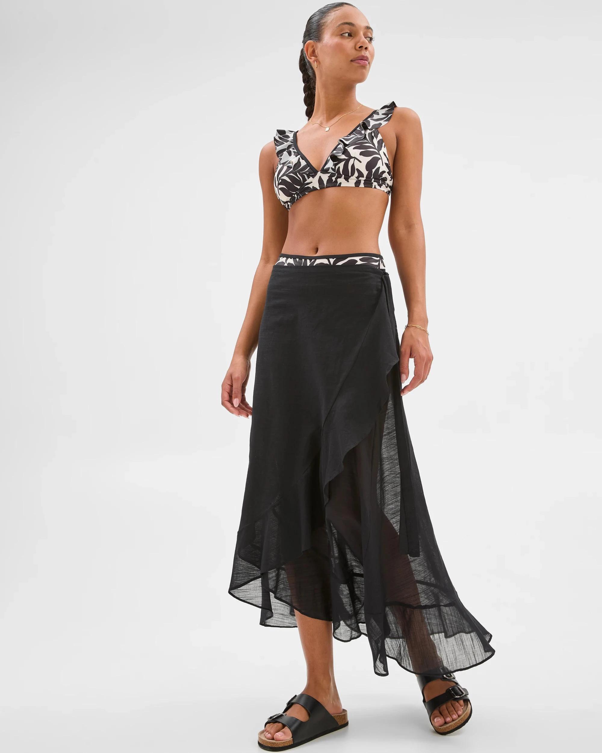 2 Target Resort Tie Wrap Skirt BLACK, 2 of 6