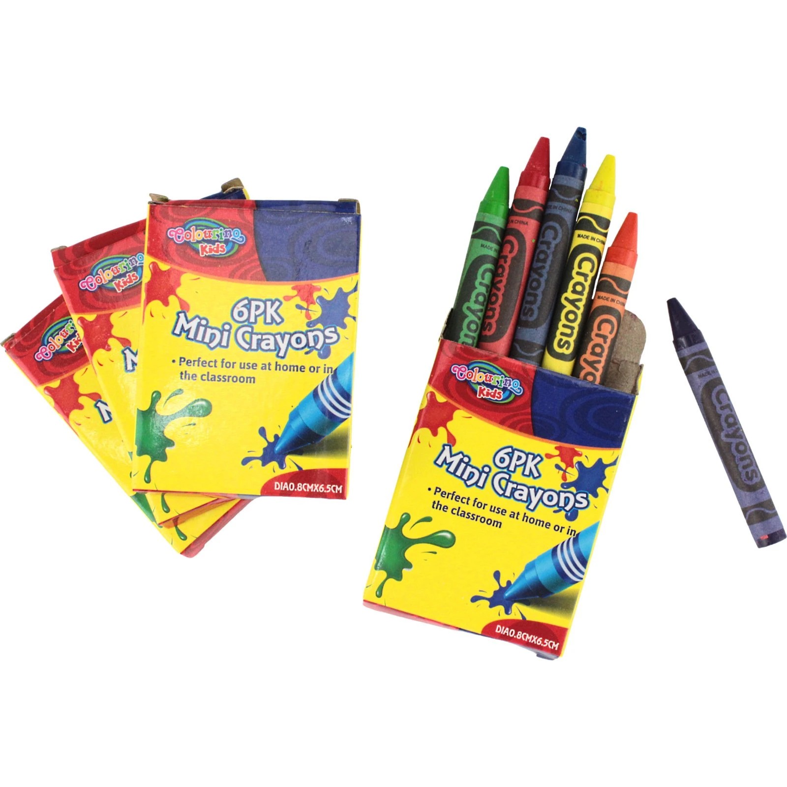 1 Colouring Kids Pack of 4 Mini Boxed Crayons (6 Crayons in a Pack), 1 of 4