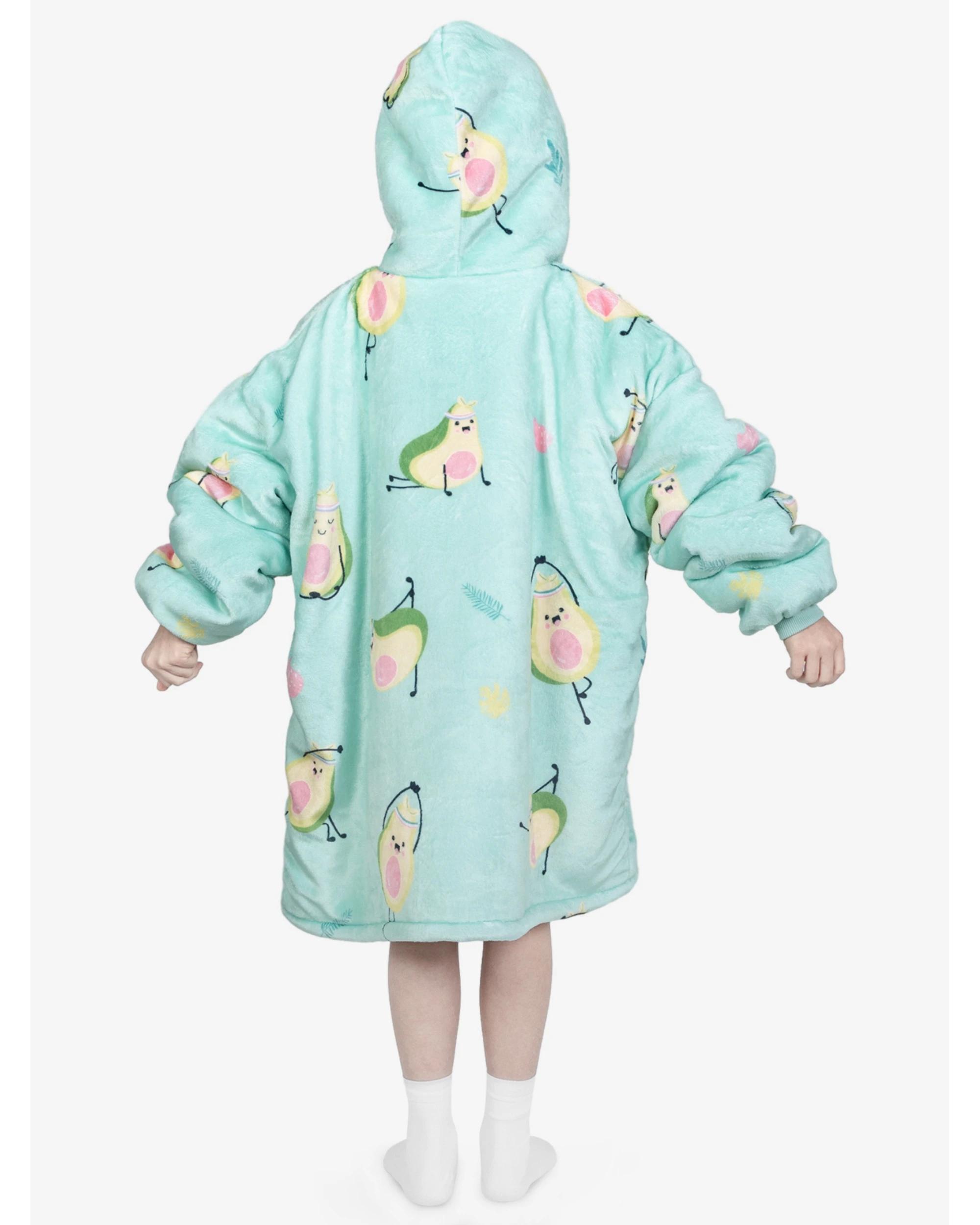 2 Advwin Wearable Blanket Flannel Hoodie Sweater Kids Pink Point YOGA AVOCADO, 2 of 5