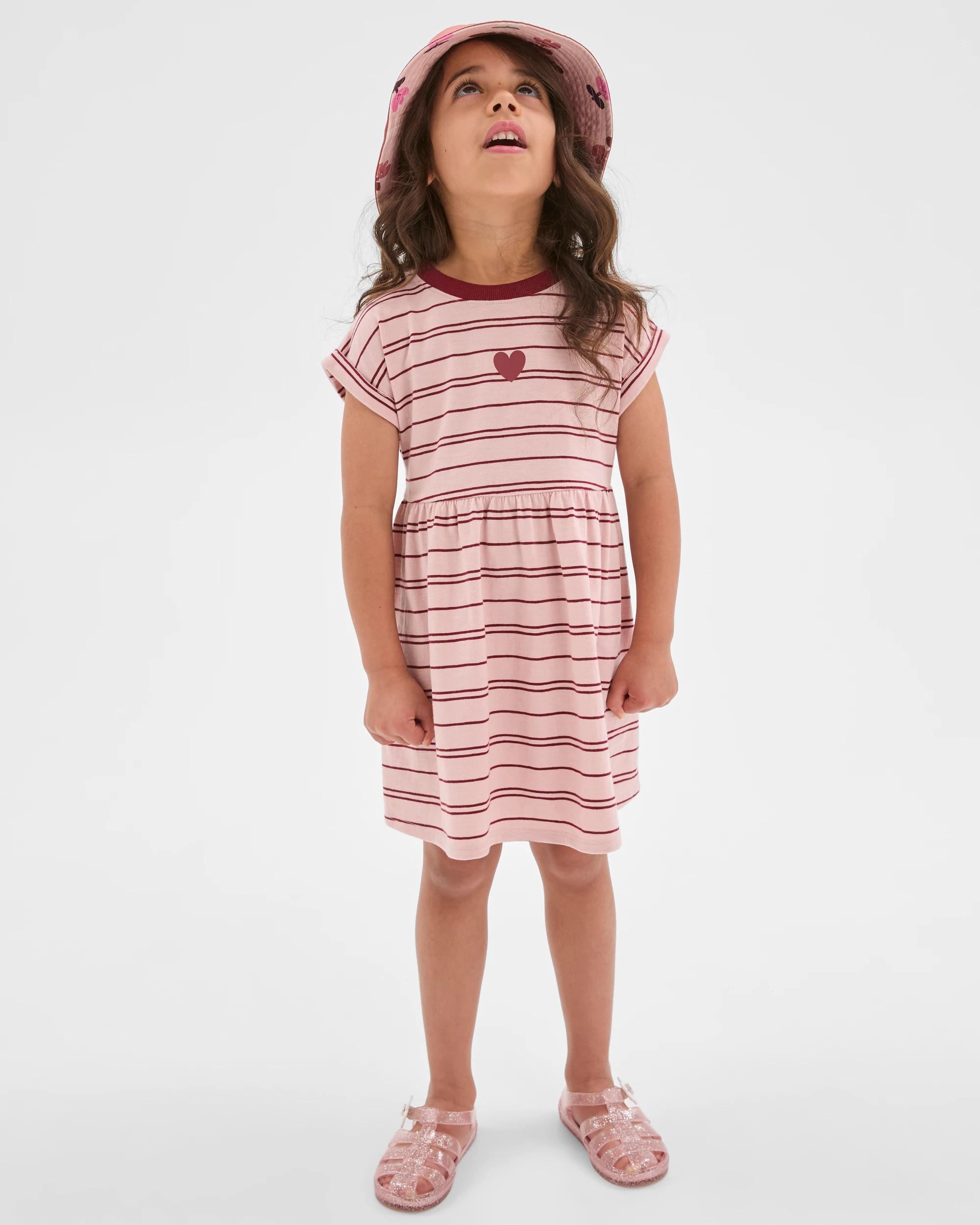 2 Target Kids Australian Cotton Knit Dress RED/WHITE STRIPE AOP, 2 of 6