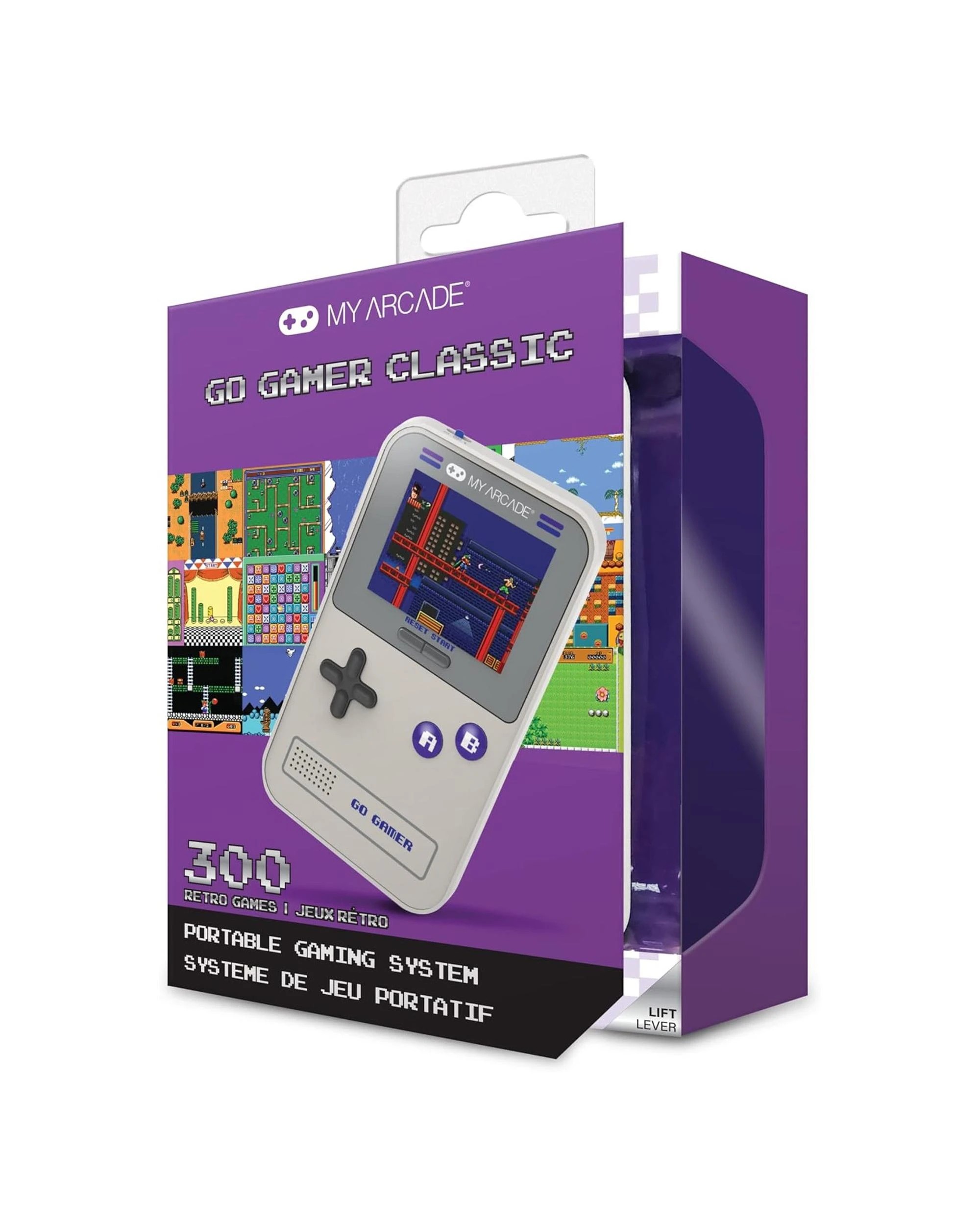 4 My Arcade Go Gamer Classic Portable Gaming System with 300 Games - Grey and Purple - Multi, 4 of 7