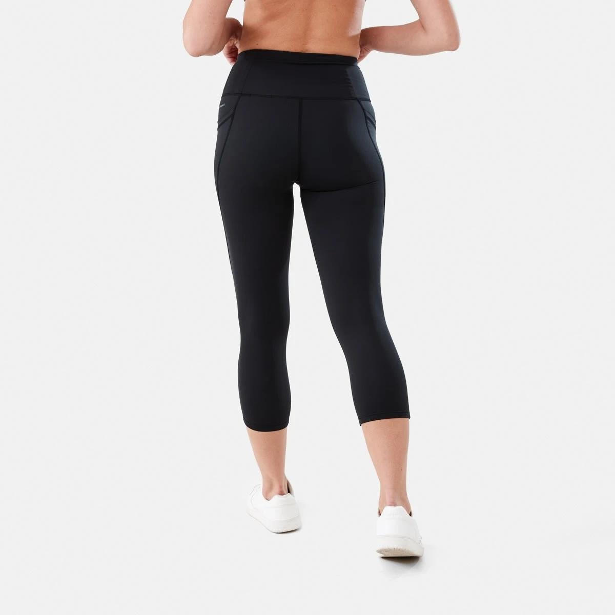 3 Active Womens Crop Training Leggings BLACK, 3 of 6