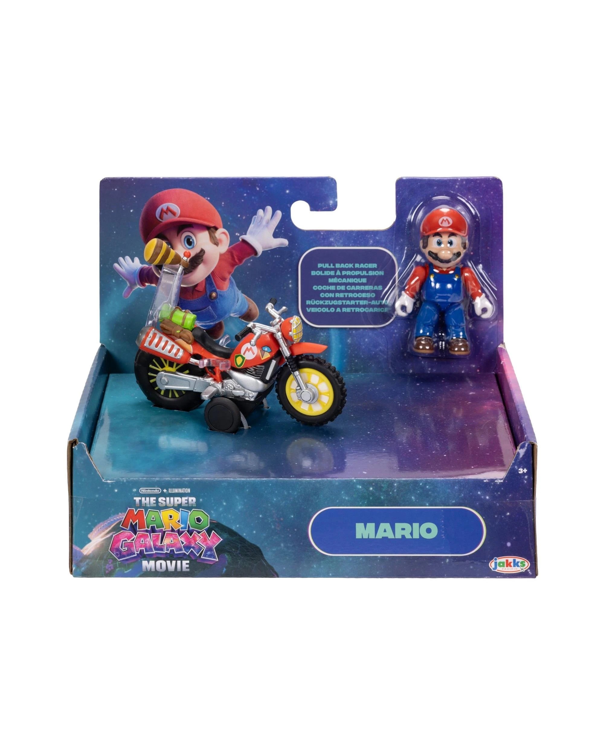 1 The Super Mario Galaxy Movie Pull Back Racer Mario Figure, 1 of 9