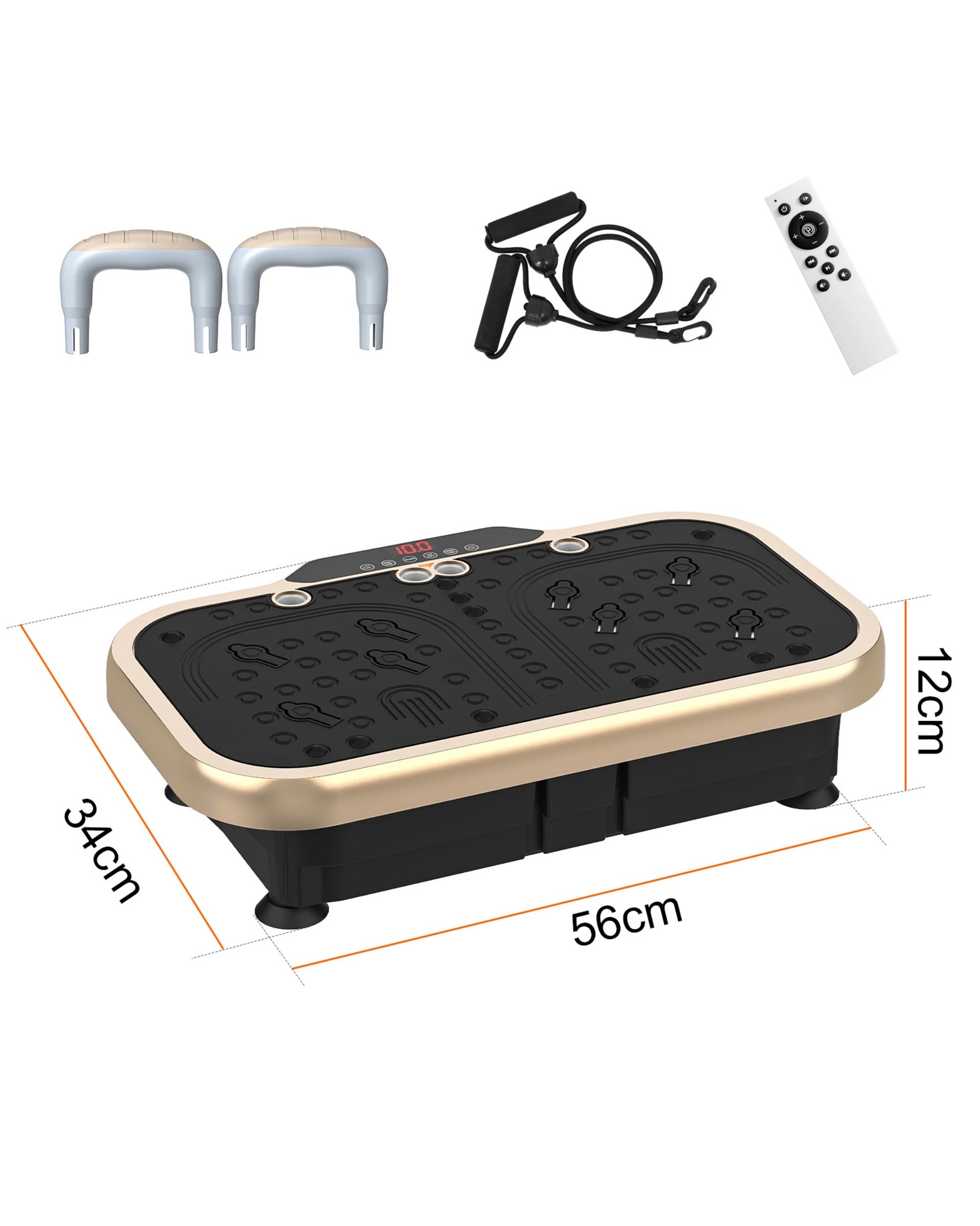 7 Advwin 200 Speed Vibration Plate Exercise Machine w/Push-up Handles for Home - 6 Preset Workouts, 150kg Capacity Gold, 7 of 7