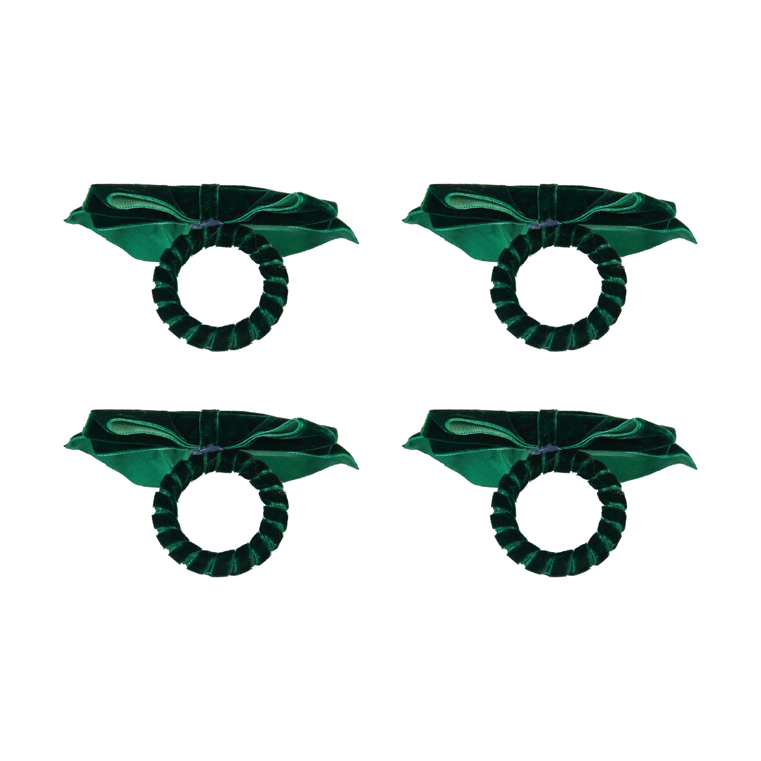 3 4 Pack Green Bow Napkin Rings, 3 of 4
