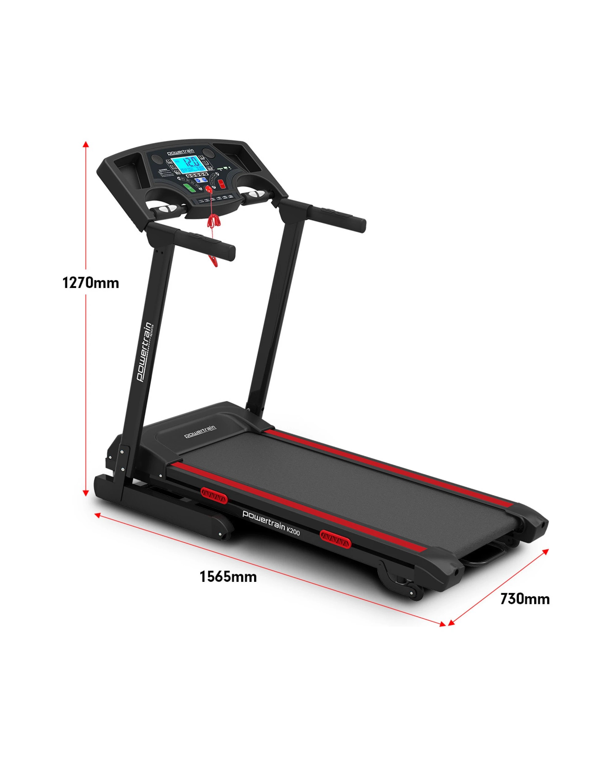 2 Powertrain K200 Electric Treadmill Folding Home Gym Running Machine, 2 of 9