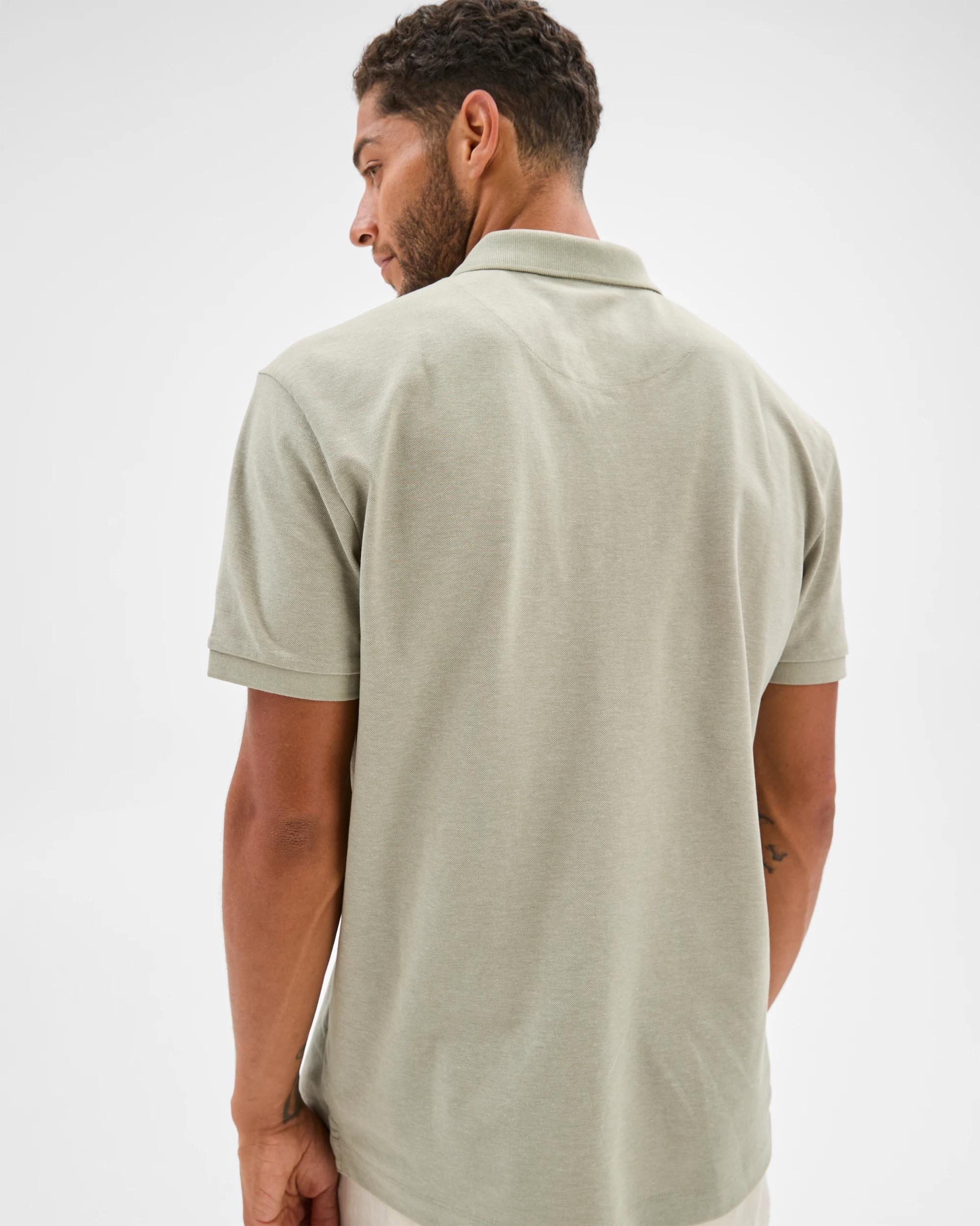 6 Target Australian Cotton Blend Pique Polo Top LIGHT GREEN MARLE, 6 of 6