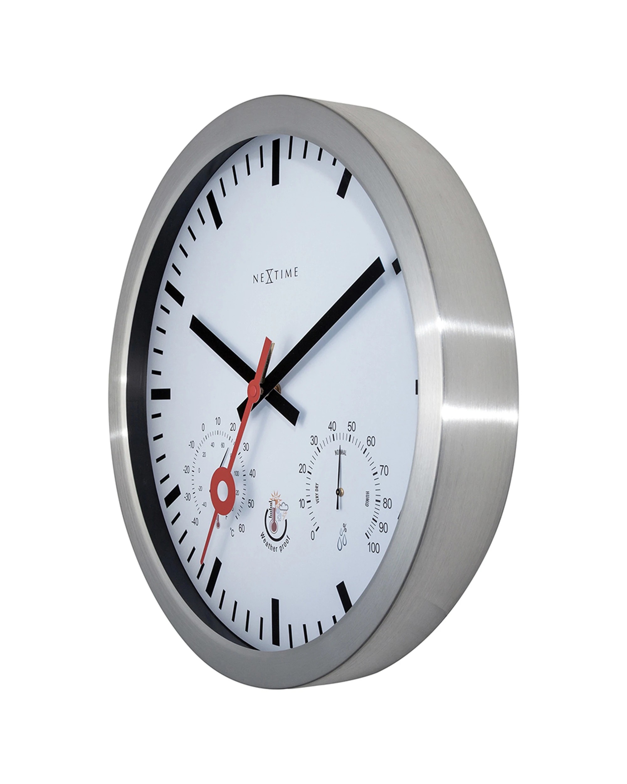 3 NexTime Outdoor Wall Clock Multi Functional Weather Display 35cm - White, 3 of 5