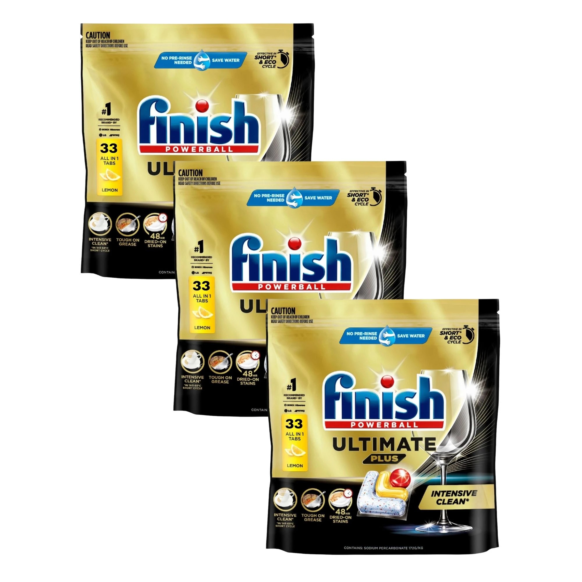 1 Finish Ultimate Plus Dishwasher Tablets Lemon 33'S X3, 1 of 1