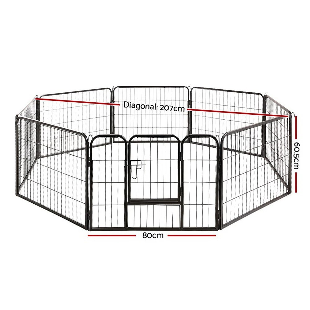 2 i.Pet 24" 8 Panel Dog Playpen Pet Exercise Cage Enclosure Fence Play Pen - Black, 2 of 6