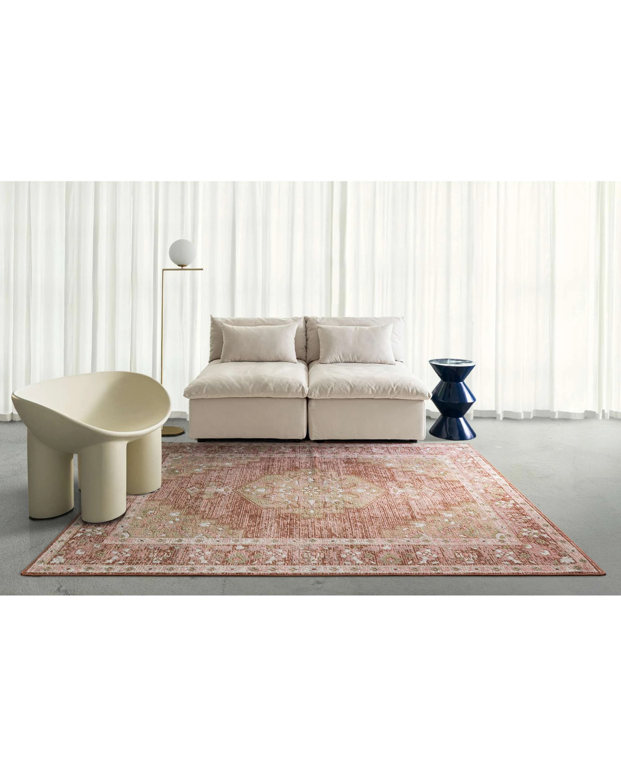2 Loopsie Vilbergen Traditional Washable Rug-400cm x 300cm - Pink, 2 of 9