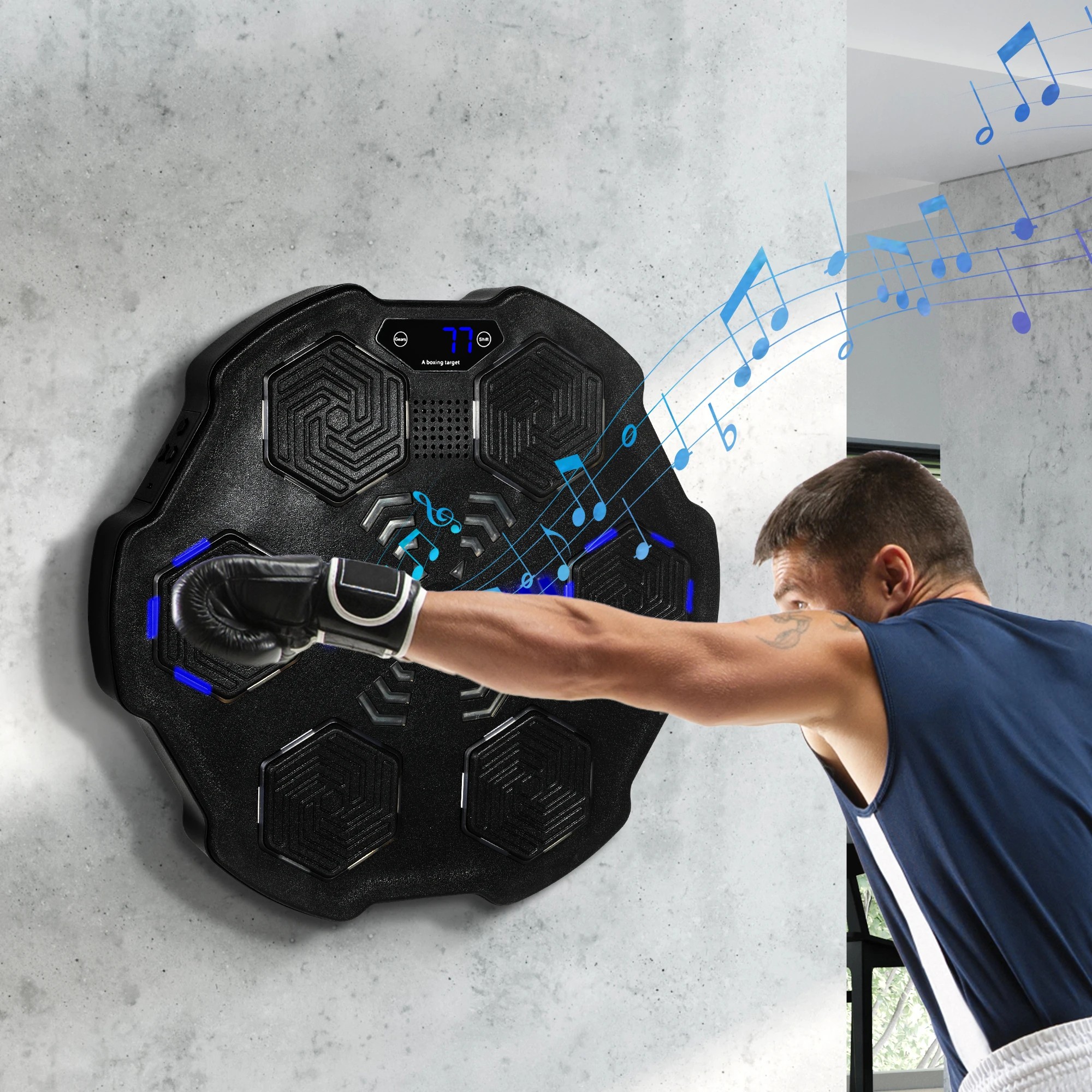 7 Centra Smart Music Boxing Punching Machine Home Training 8 Speeds Count Gloves, 7 of 7