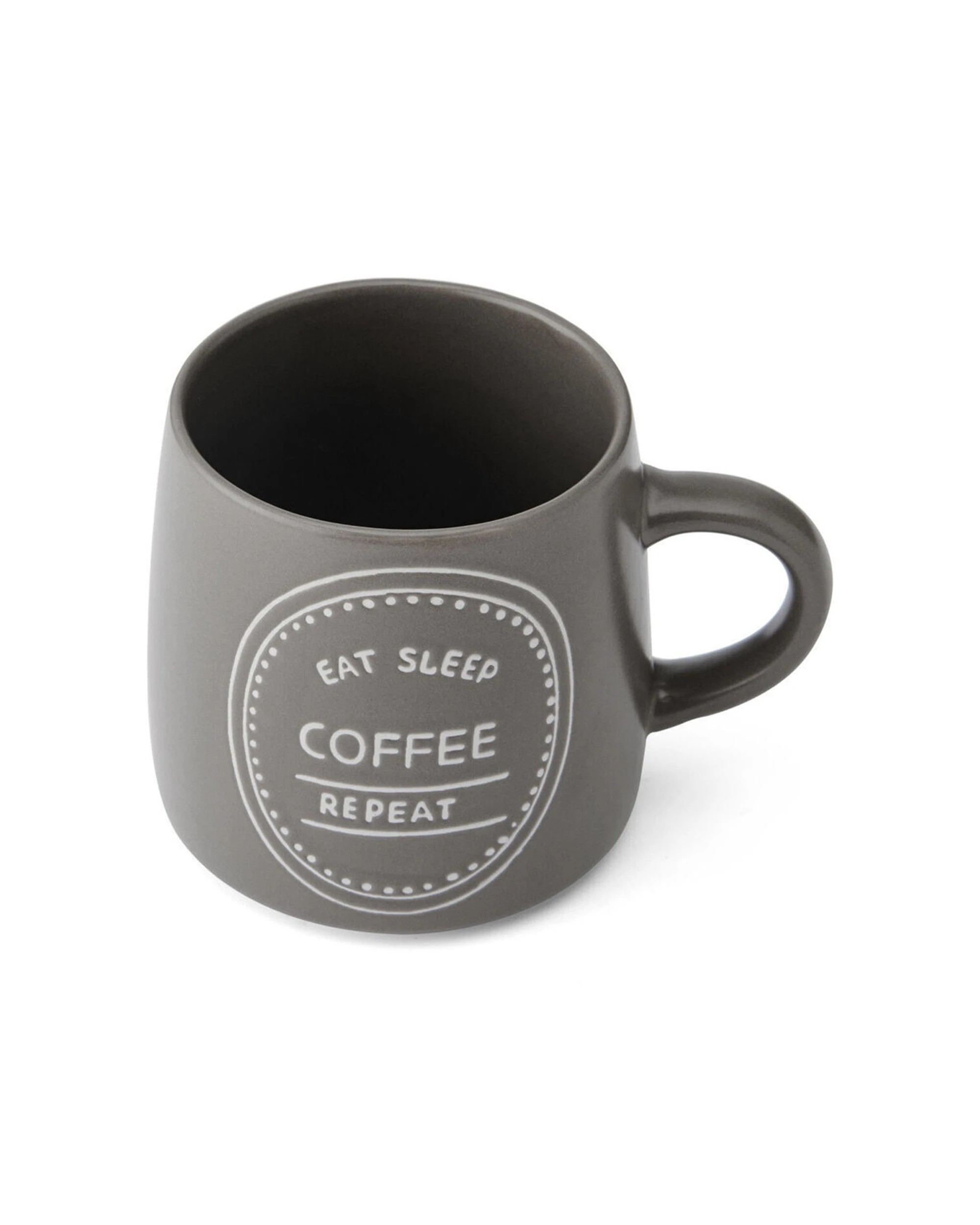 4 Mikasa 8PK Eat Sleep Coffee Repeat Coffee Mug Cup Stoneware 400ml - Brown, 4 of 8