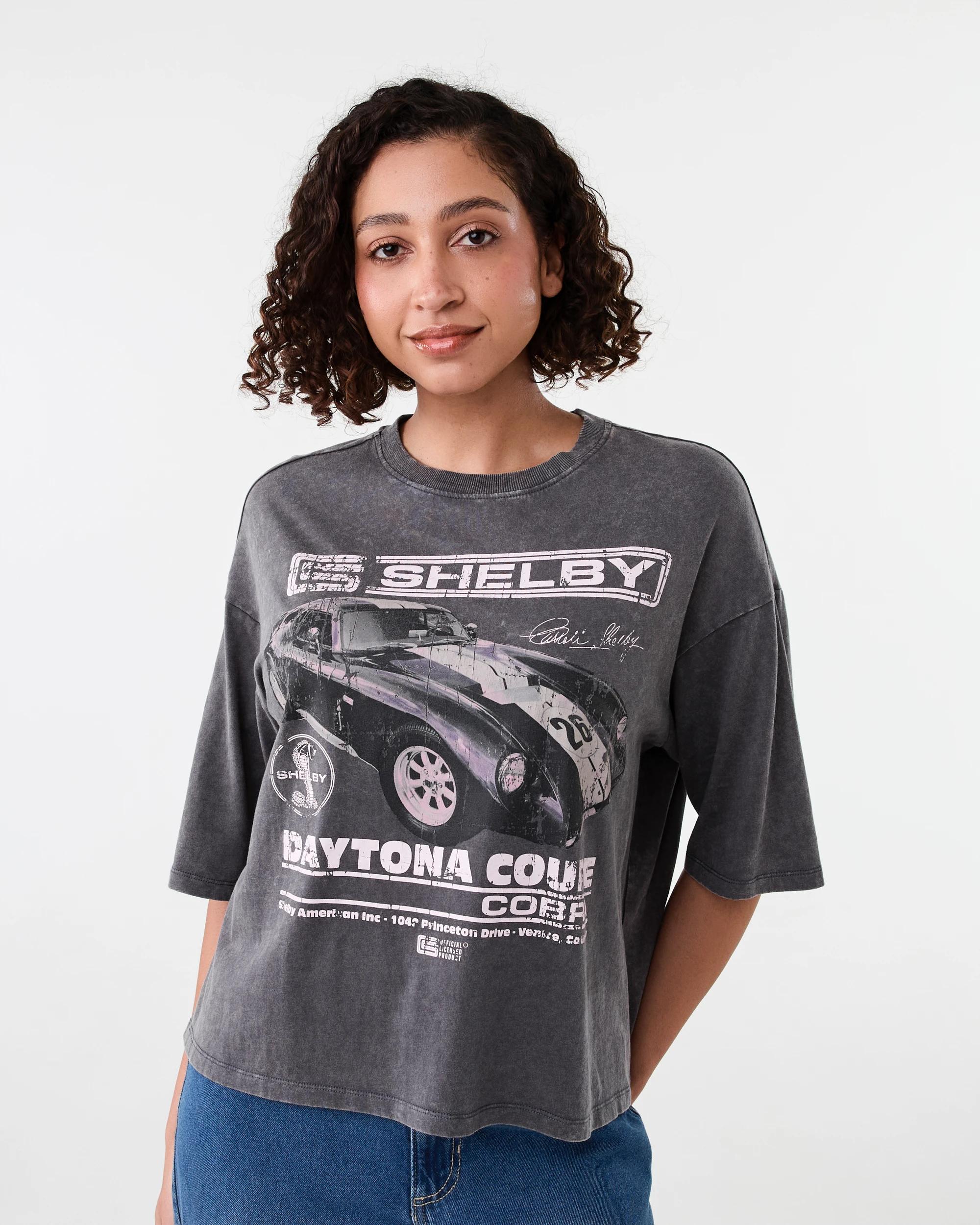 1 Shelby License Short Sleeve Oversized Chopped T-shirt Shelby, 1 of 5
