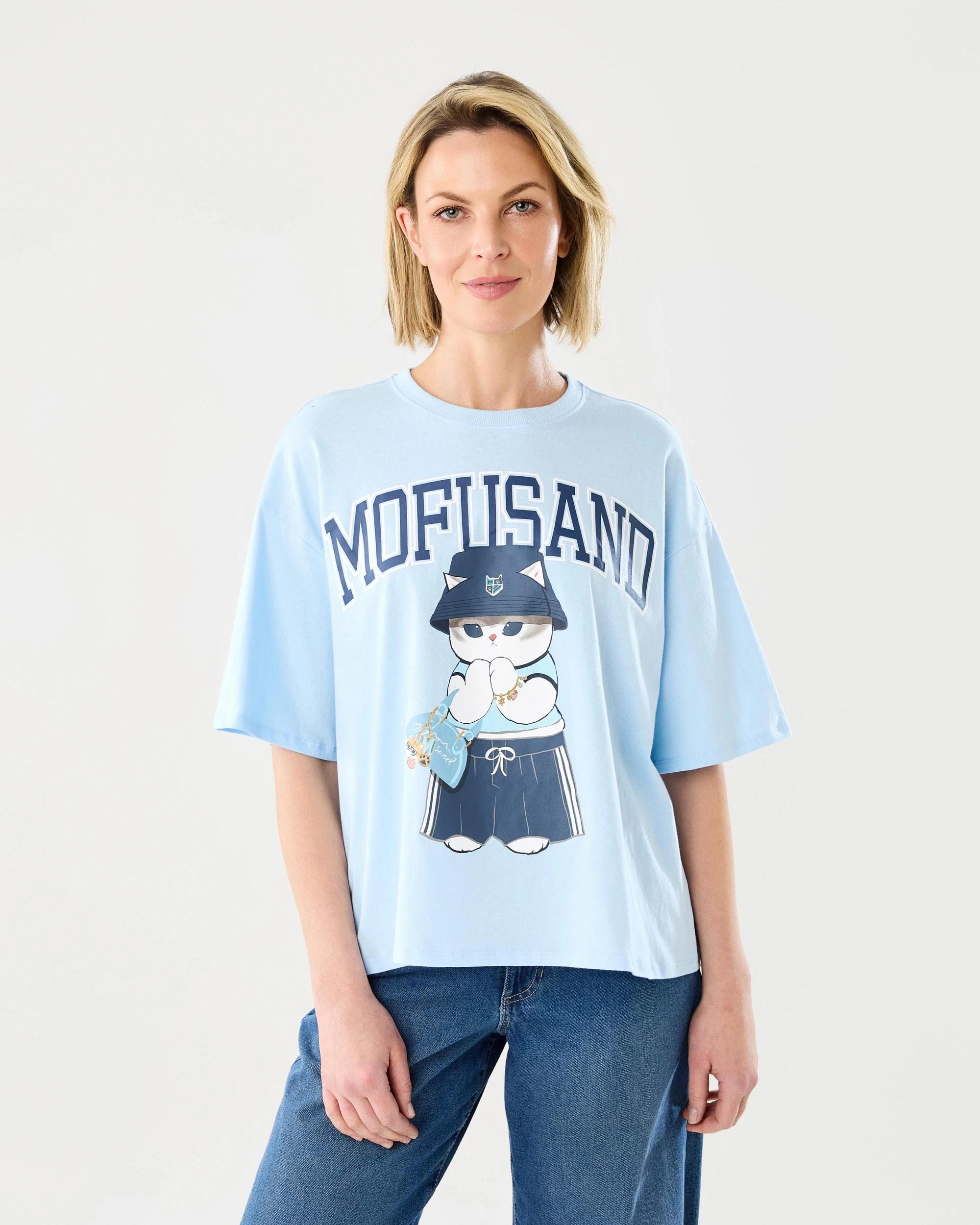 1 Mofusand License Short Sleeve Oversized T-shirt Mofusandpb, 1 of 6
