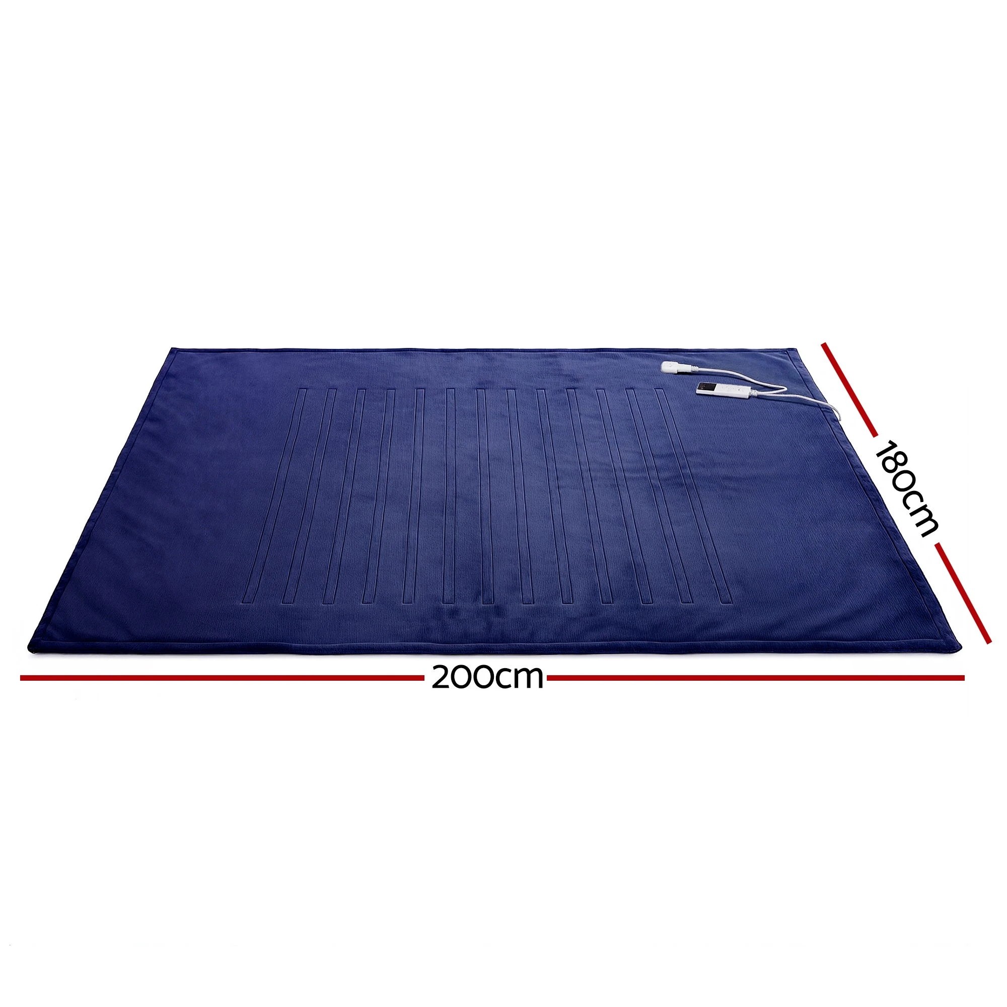 8 Giselle Bedding Giselle Electric Throw Rug Double Size 200x180cm Coral Fleece Heated Blanket - Double Bed - Blue, 8 of 9