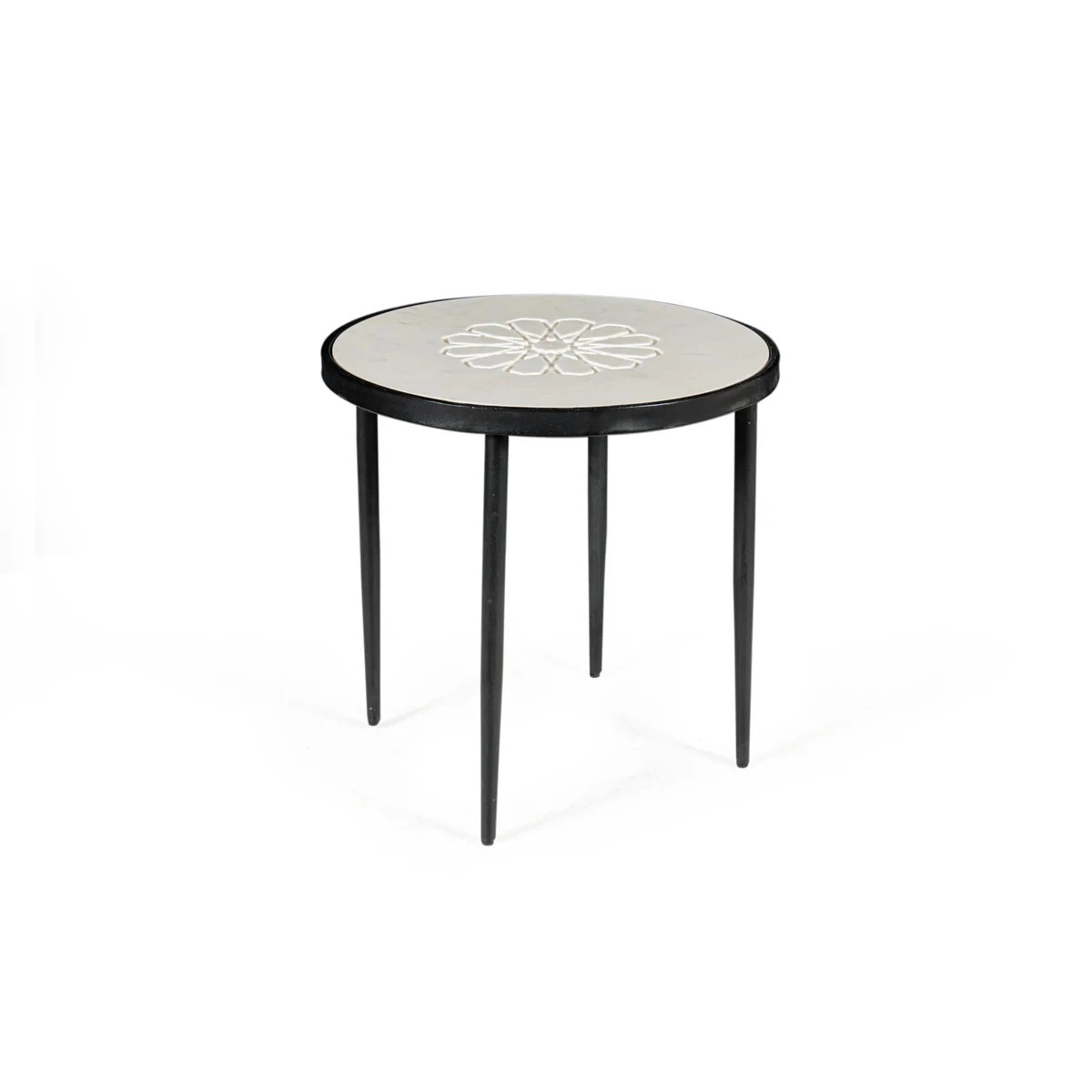 1 La Grace Home Seina Marble Stool - Brown, 1 of 2