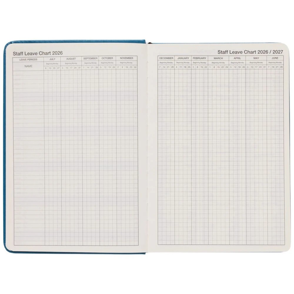5 J.Burrows A5 Day to Page PU FY26/27 Diary Blue, 5 of 6
