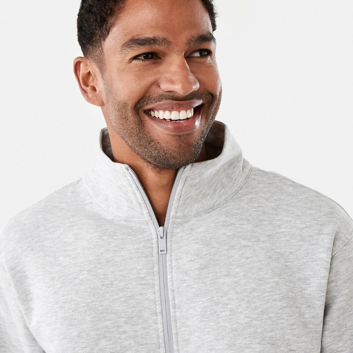 4 Active Mens Half Zip Pullover Grey Marl, 4 of 6