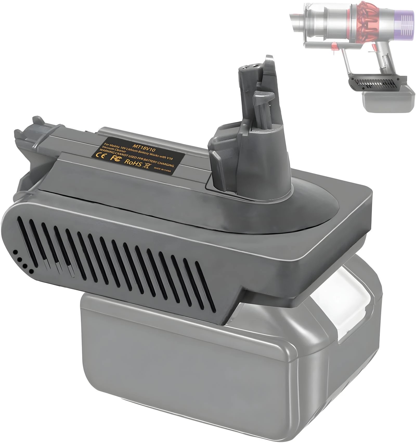 3 Hygieia Battery Converter Adapter For Makita 18V To Dyson V10 - Grey, 3 of 5