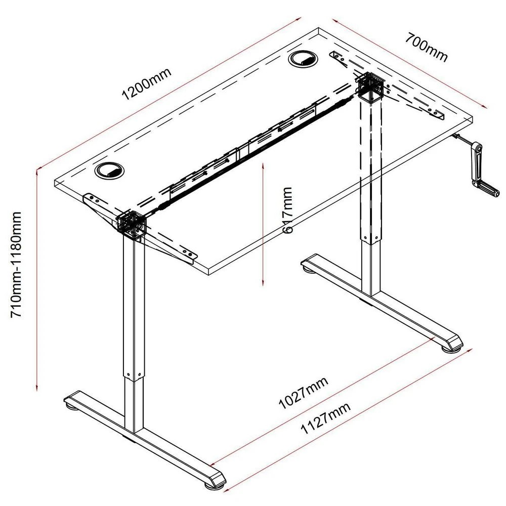 7 Matrix Manual Height Adjustable 1200mm Desk White/Walnut, 7 of 7