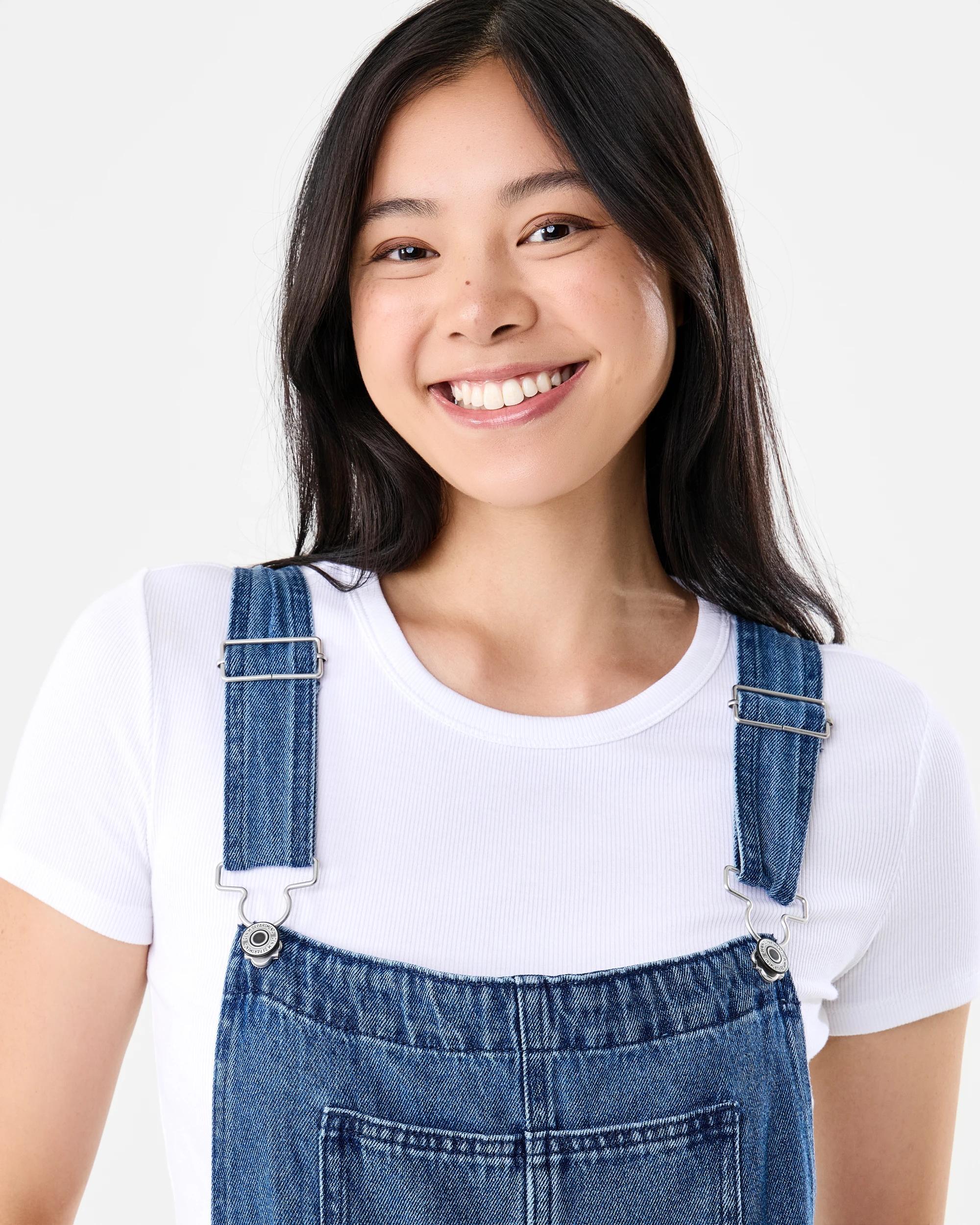 4 Sleeveless Barrel Leg Dungaree Mid Wash, 4 of 9