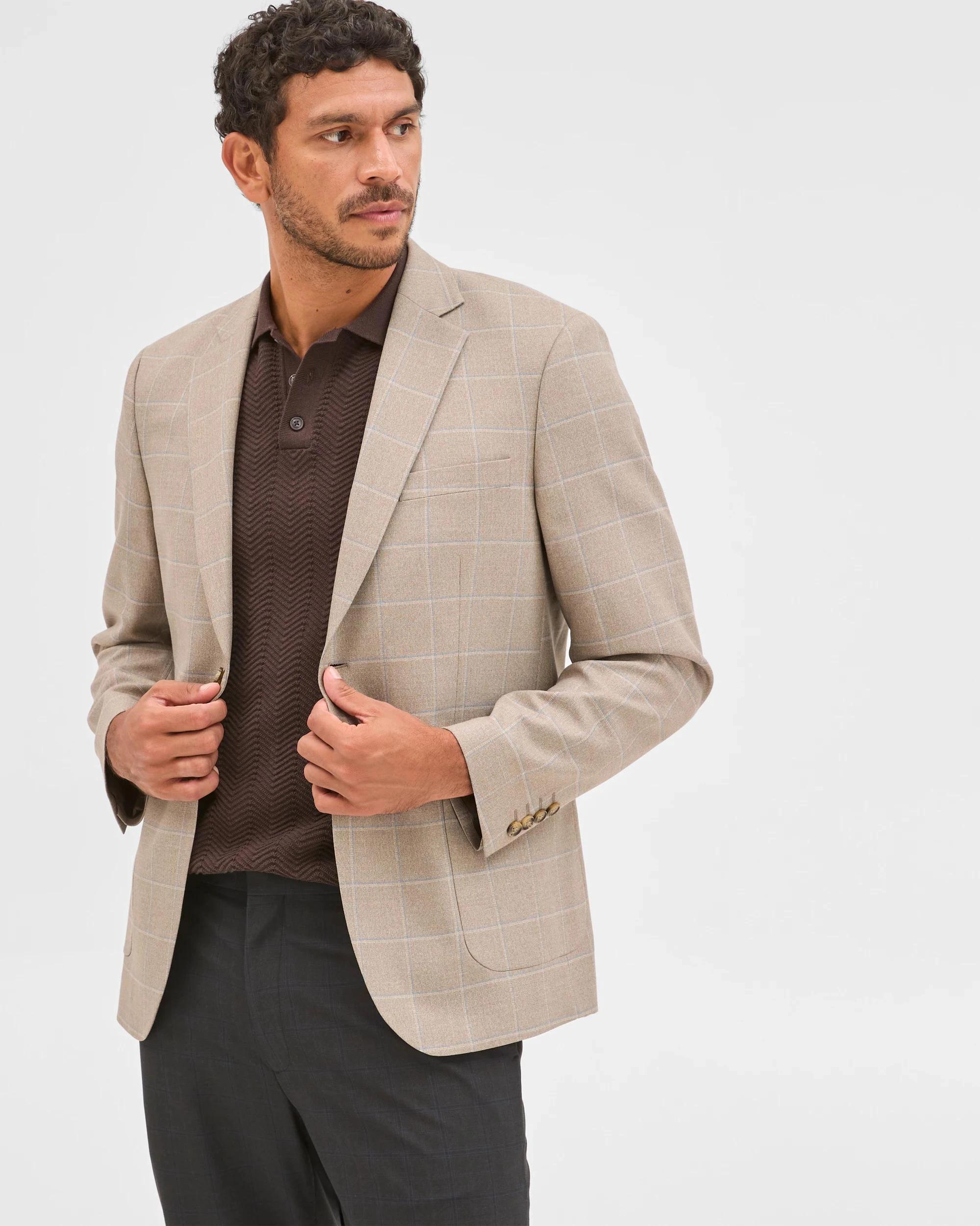 1 Preview Textured Blazer SAND, 1 of 7