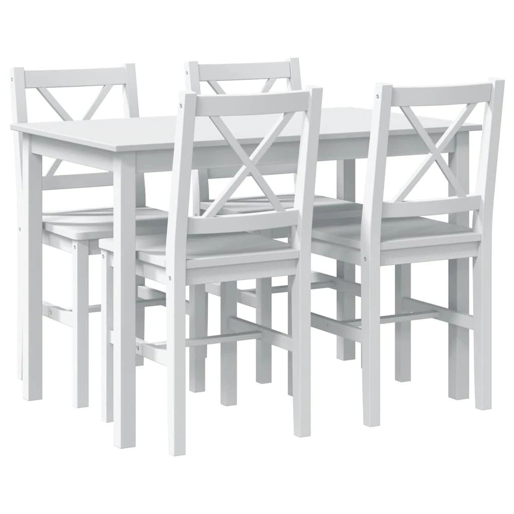 1 Vidaxl 5 Piece Dining Set - White, 1 of 10