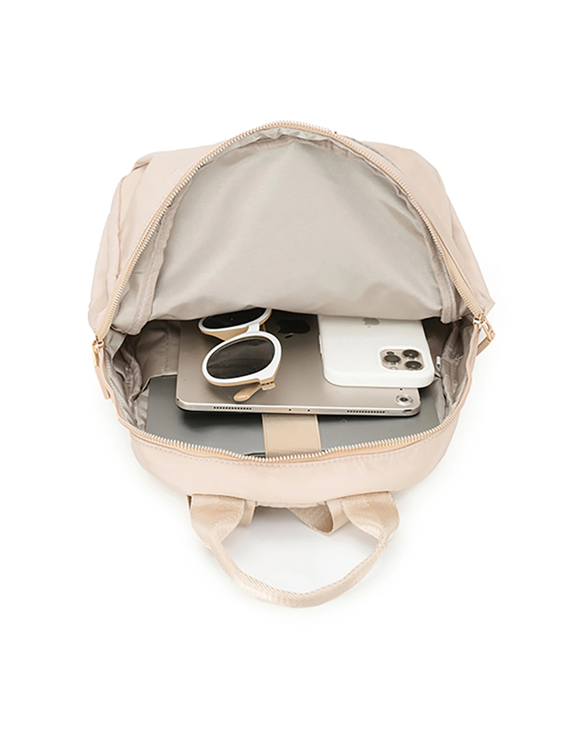 3 Tosca Daily Shoulder Laptop School Backpack - Beige, 3 of 4