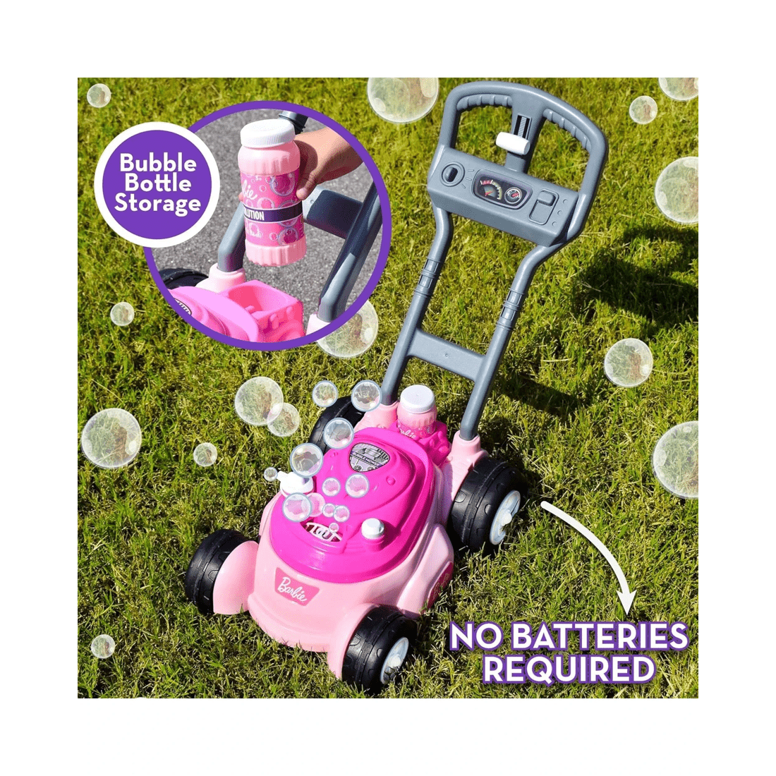 5 TOMY Barbie Bubble N Go Mower and Bubble Solution - Pink, 5 of 6