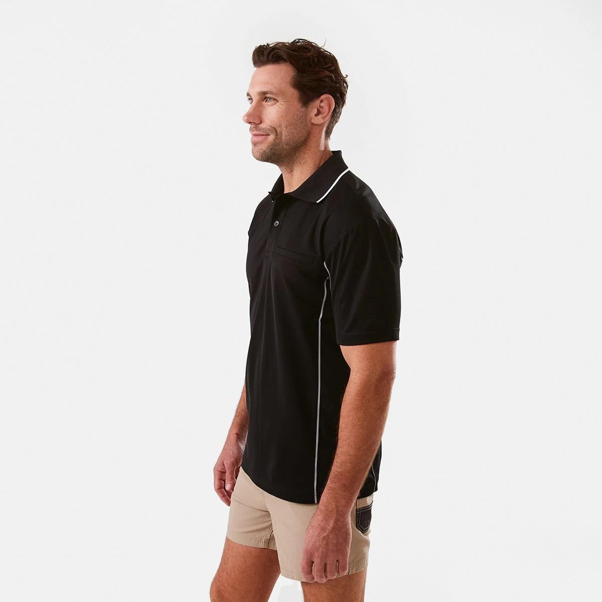 2 Workwear Short Sleeve Polo Shirt BLACK, 2 of 6