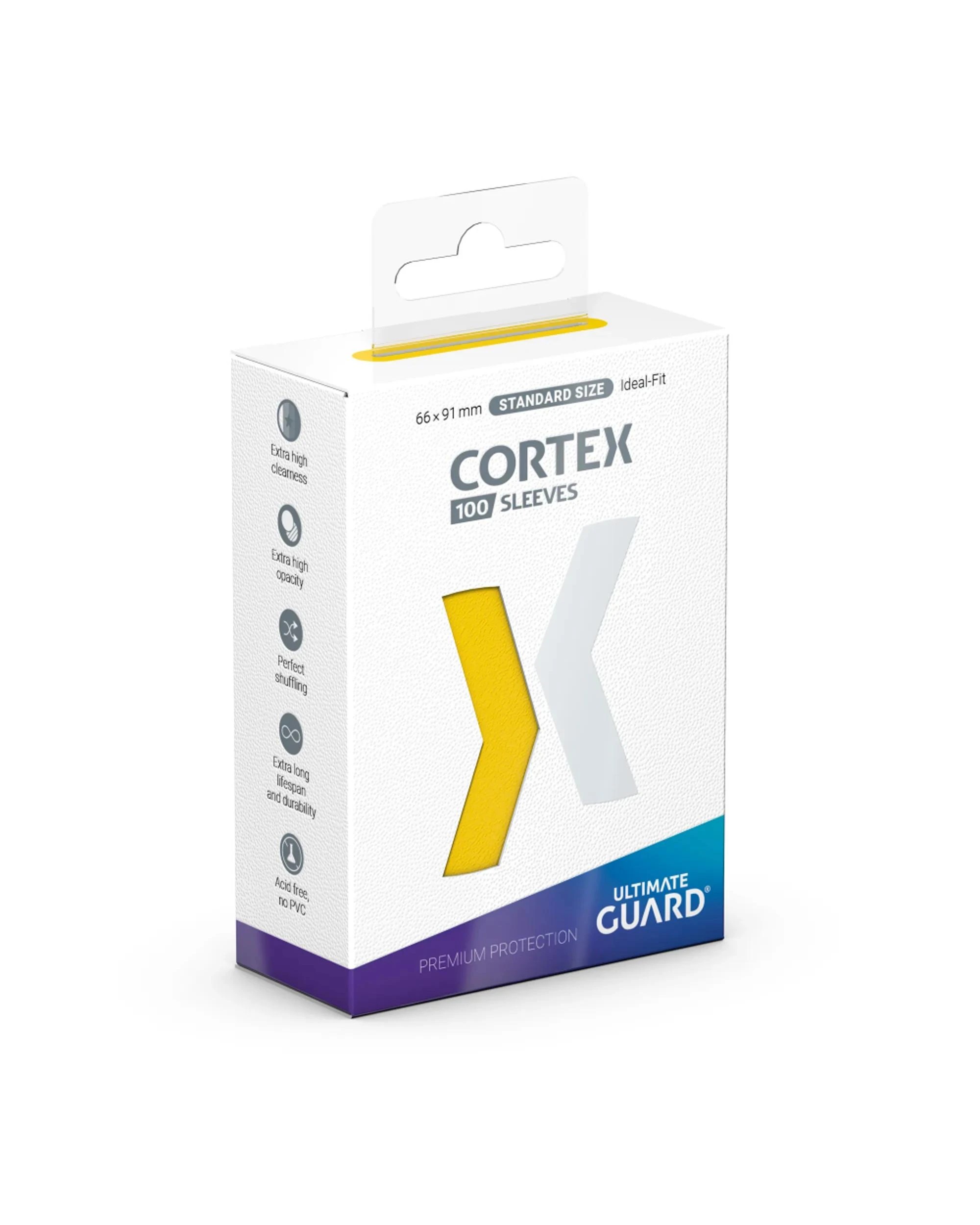 1 Ultimate Guard Cortex Standard Sleeves 100 Pack - Yellow, 1 of 2