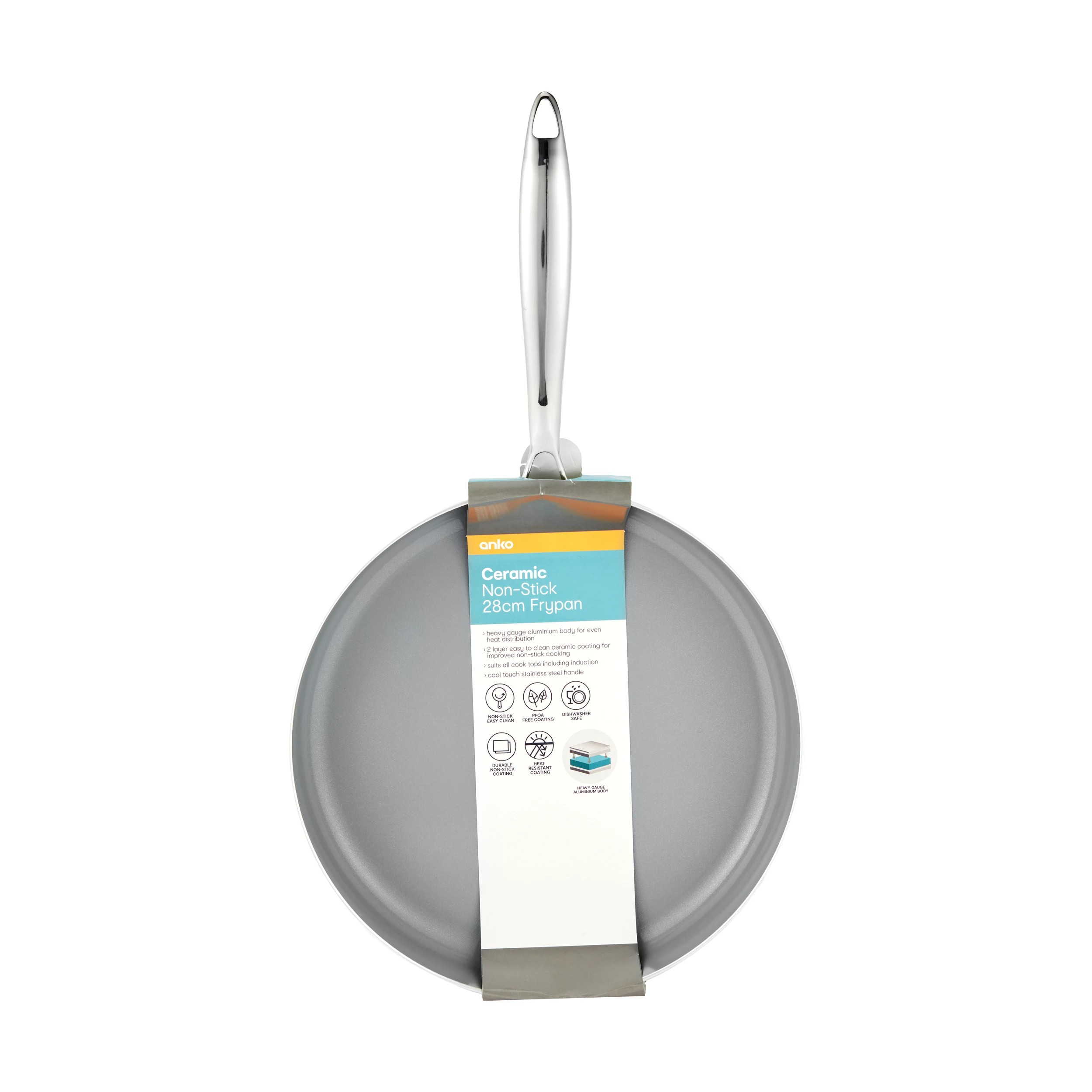 7 28cm Ceramic Non-Stick Frypan - Green, 7 of 7