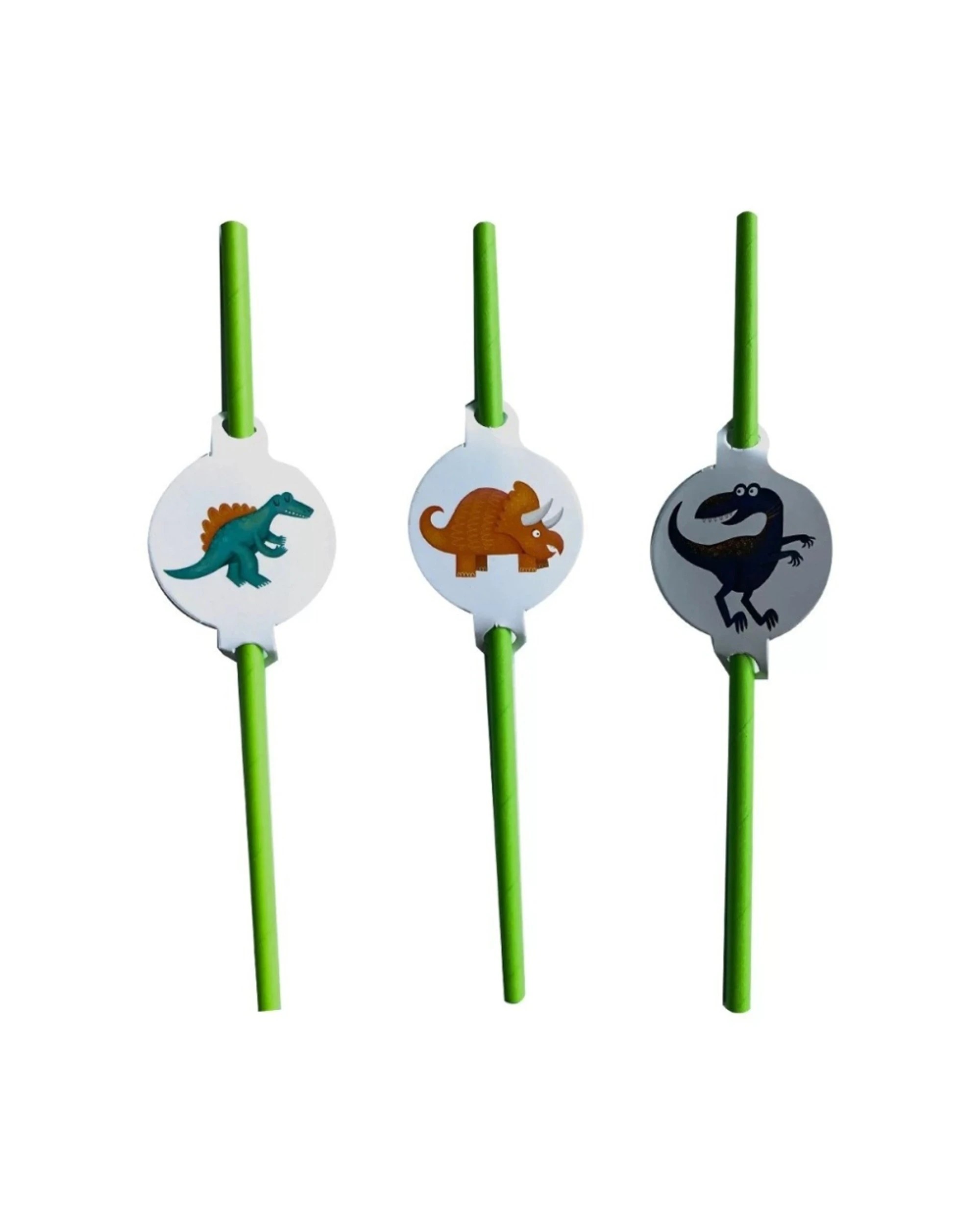 1 Party Maker 10pc Disposable Paper Straws Tableware Dino Party Supplies - Green, 1 of 1